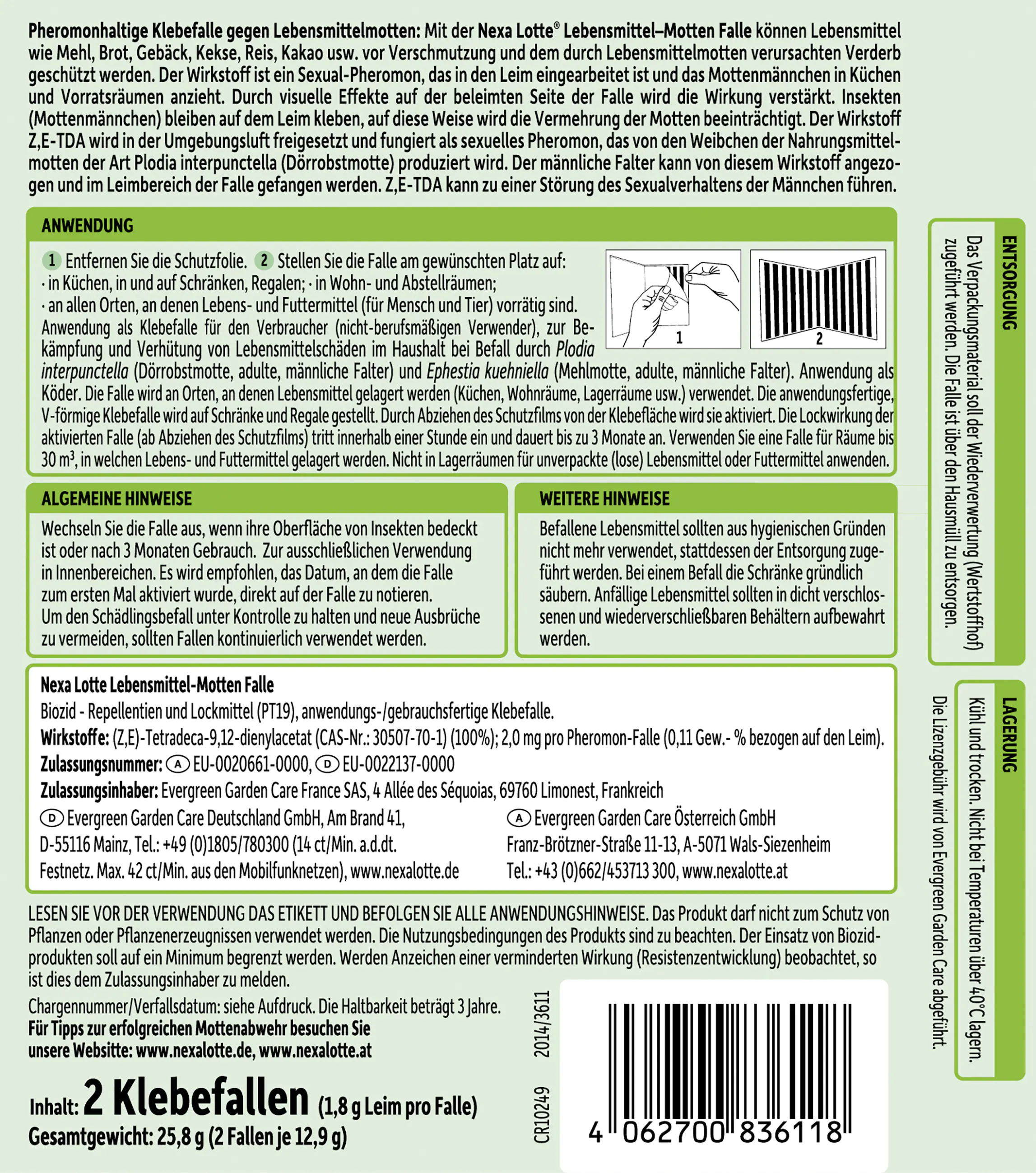Nexa Lotte Lebensmittelmotten-Falle 2 Stück