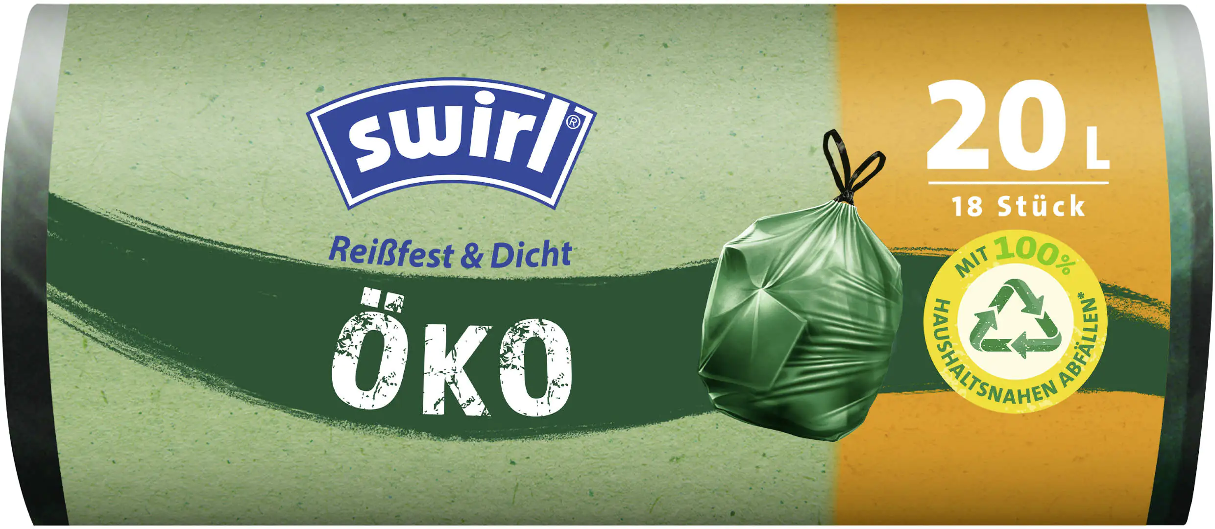 Swirl Öko Müllbeutel mit Tragegriff 20 L 18 Stück Swirl Öko Müllbeutel mit Tragegriff 20 L 18 Stück