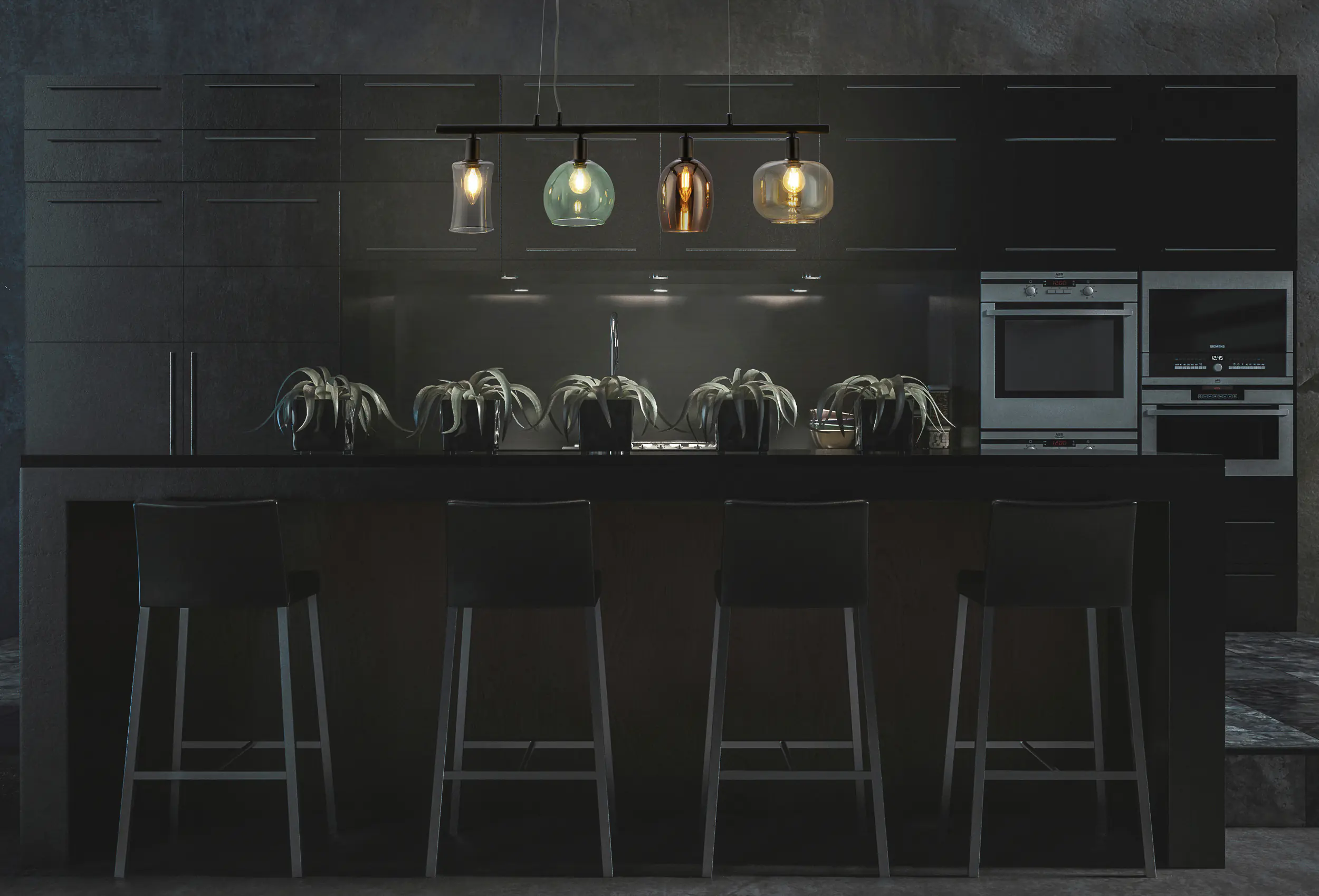 Globo Hängeleuchte Telesto 80 x 15 cm schwarz matt