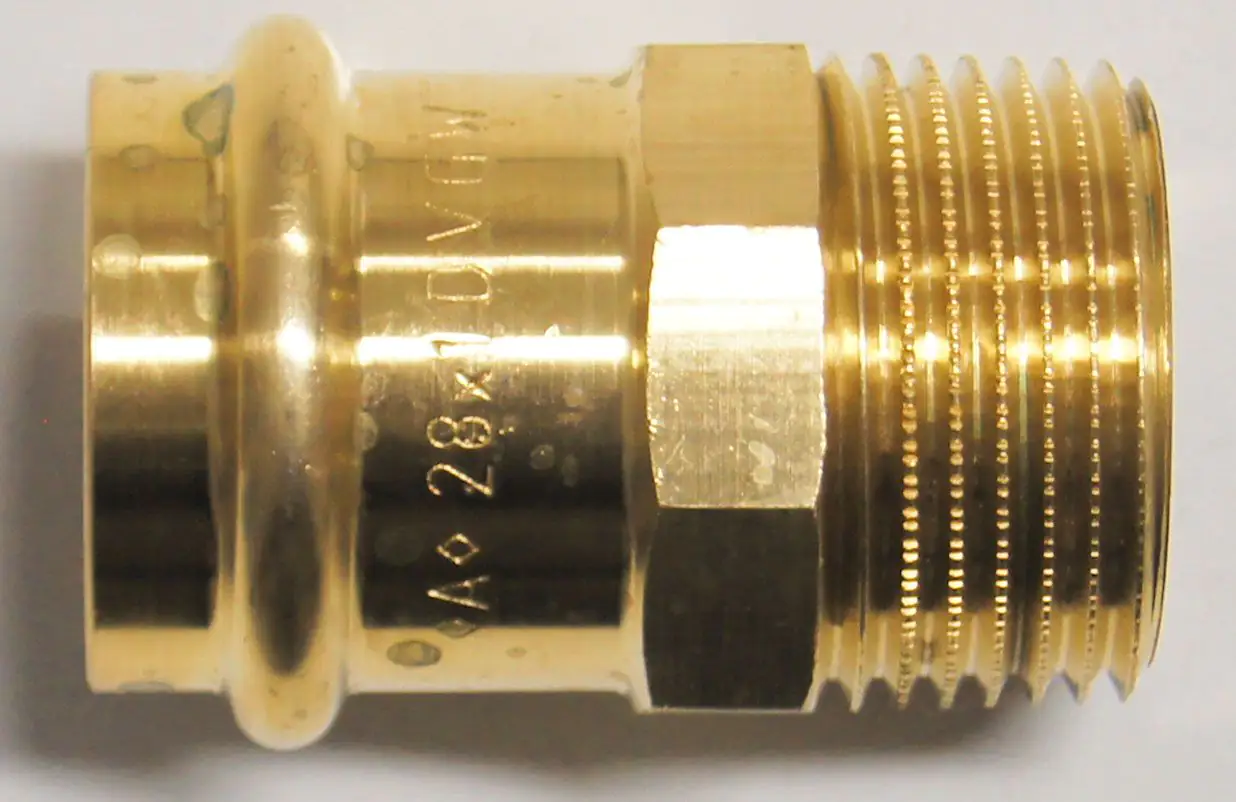 Cornat Press-Übergangs-Nippel Rotguss, ø 28 mm, 1" AG