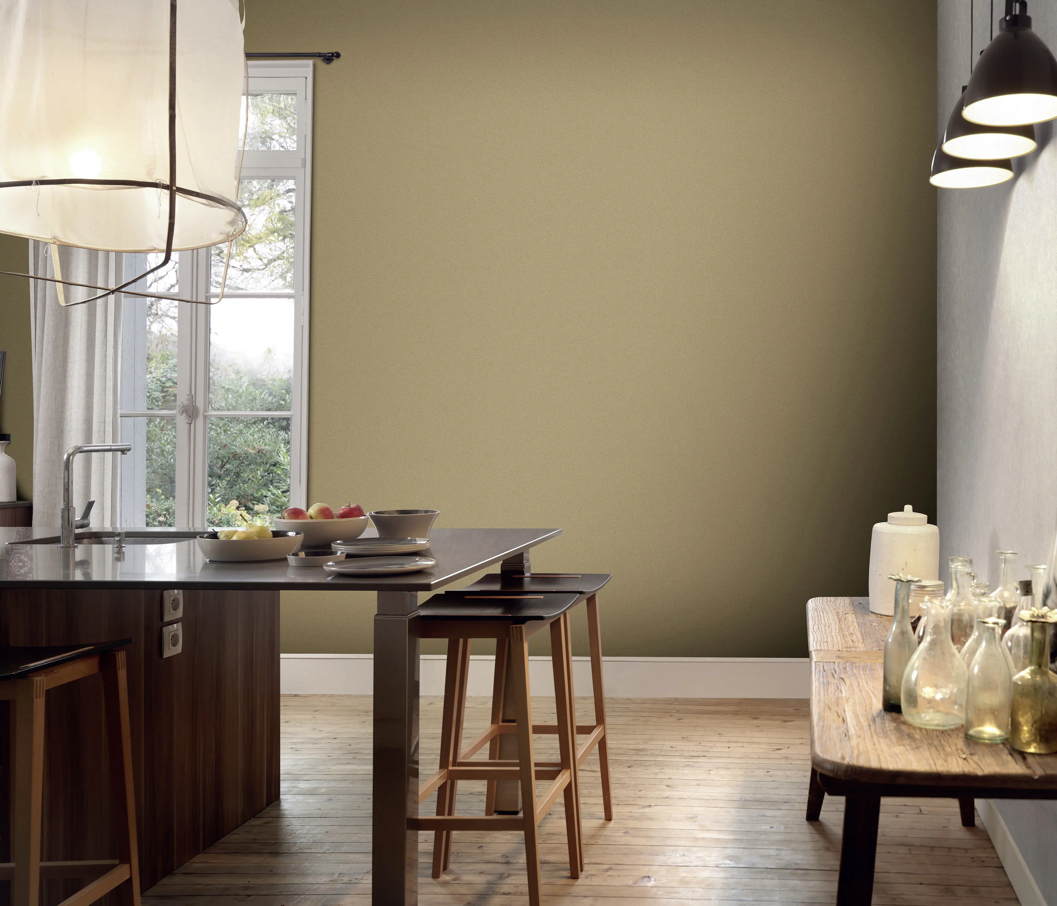 Erismann Vliestapete 10335-30 Elle Decoration, Uni gold, 10,05 x 0,53 m