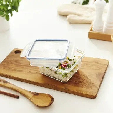 Rotho Kühlschrankdose Glas CLIC & LOCK 0,75 L, 3er Set