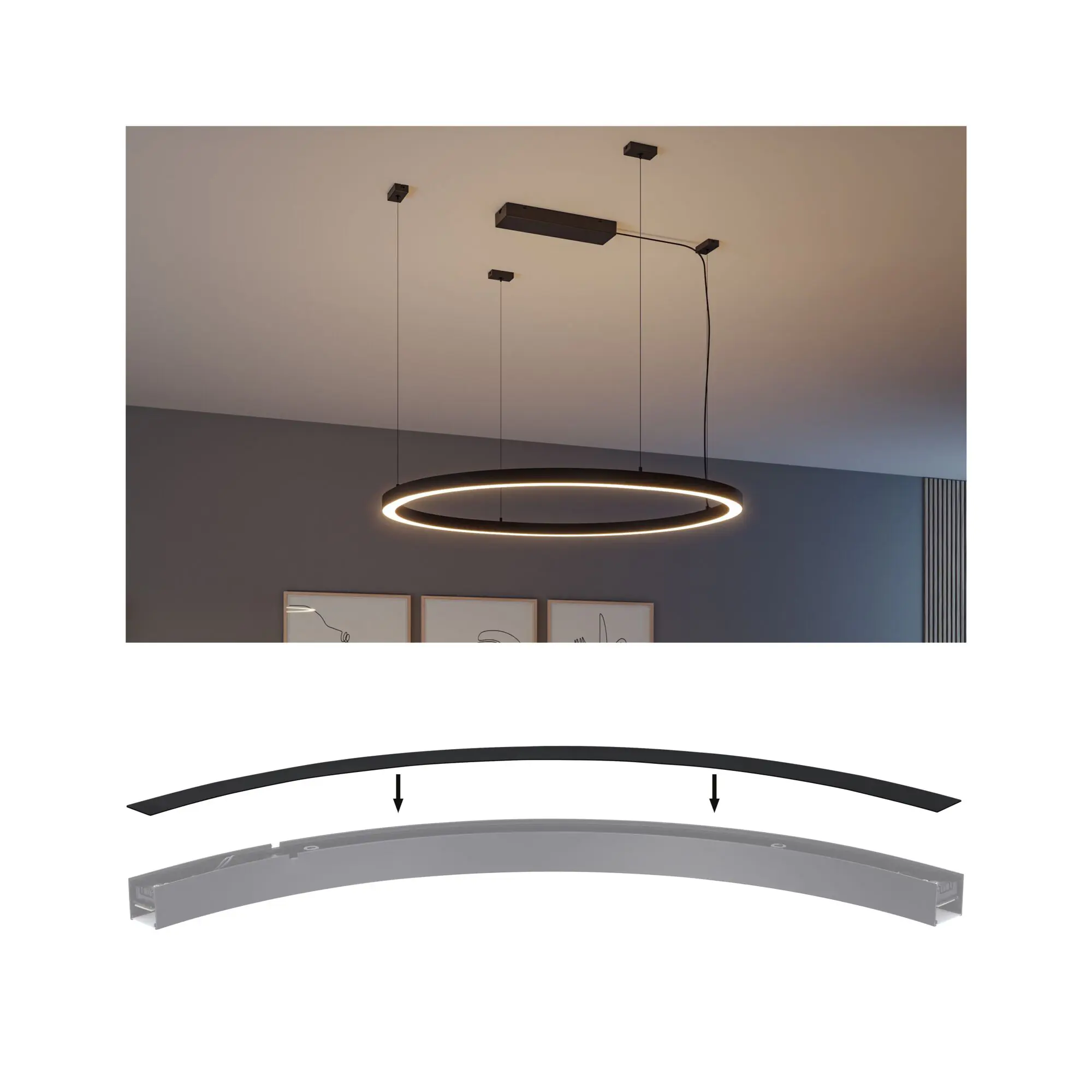 Paulmann Abdeckung für Lichtleiste Linion Kurve Kunststoff schwarz