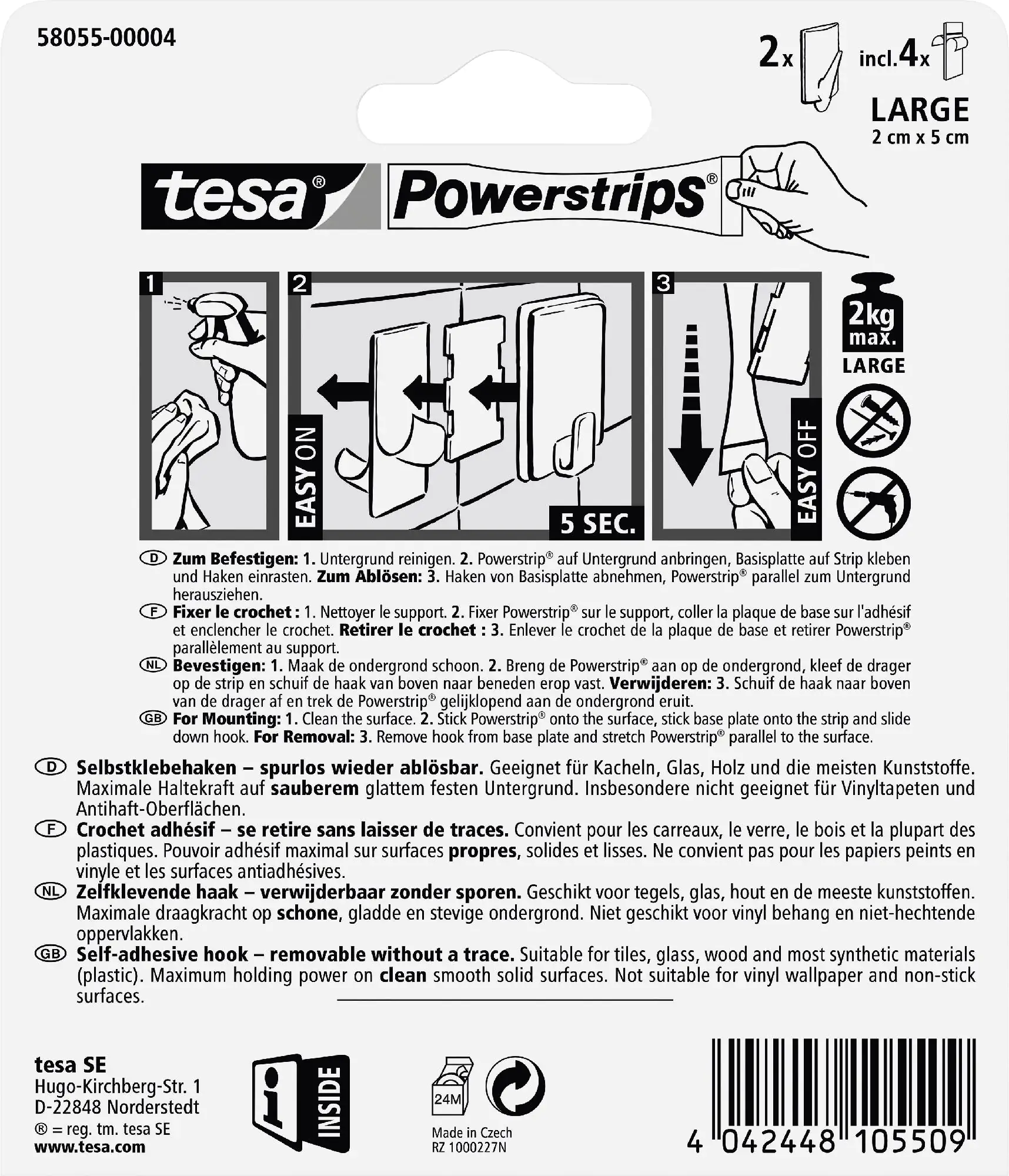 tesa Haken Powerstrip Large chrom, trend