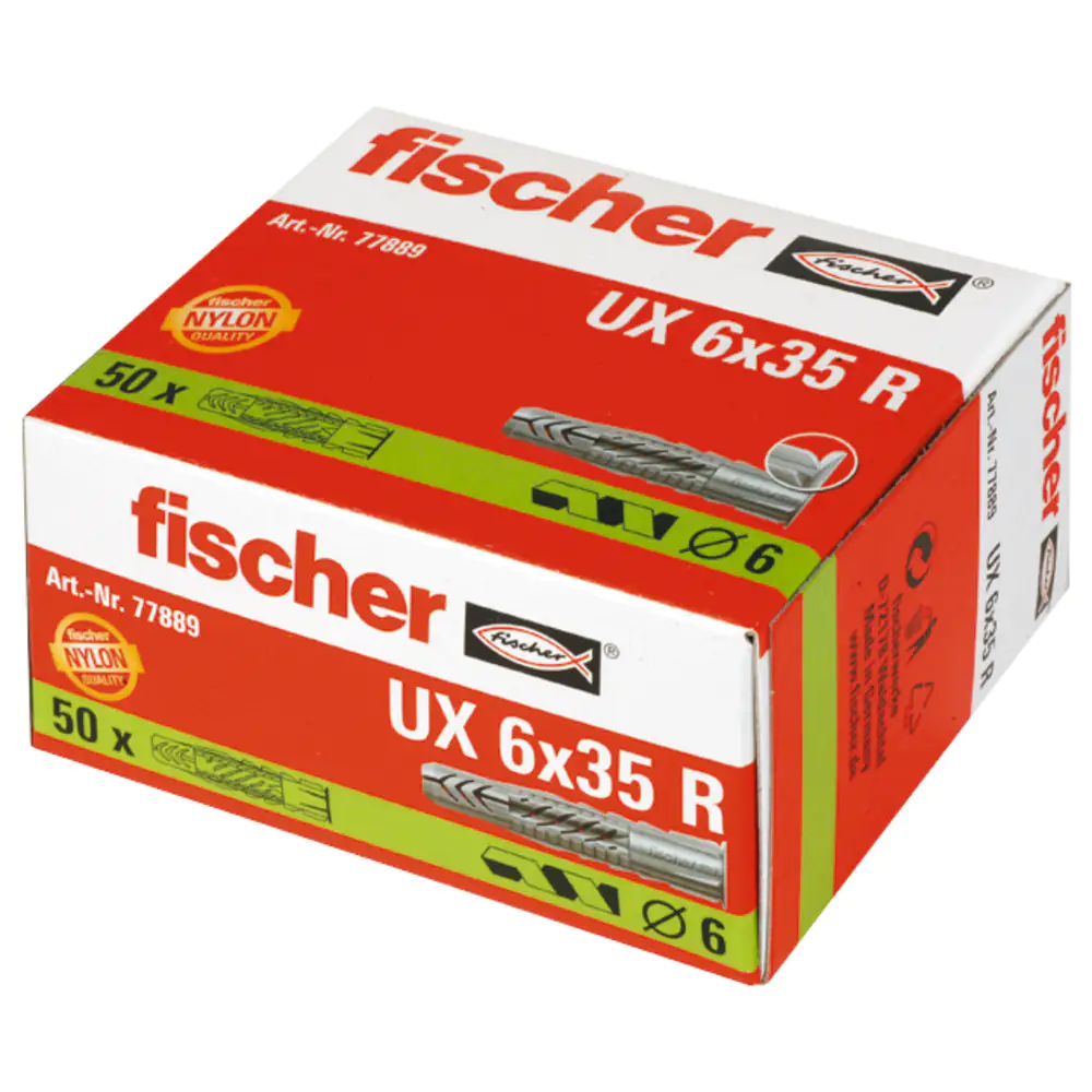 Fischer Universaldübel UX 6.0 x 35 mm - 50 Stück Fischer Universaldübel UX 6.0 x 35 mm - 50 Stück