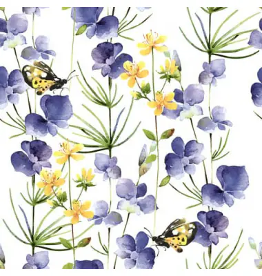 Duni Servietten Blue Blossoms 24 x 24 cm - 20er Pack
