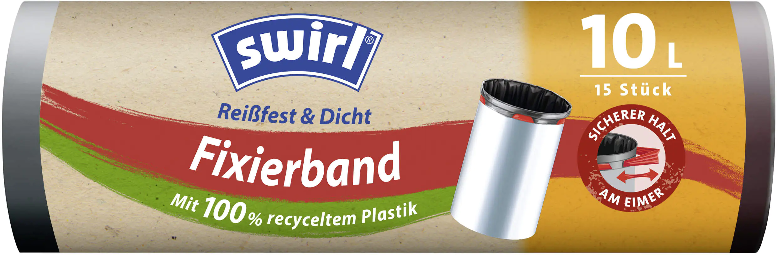 Swirl® Fixierband-Müllbeutel 10 L Reißfest & Dicht Swirl® Fixierband-Müllbeutel 10 L Reißfest & Dicht