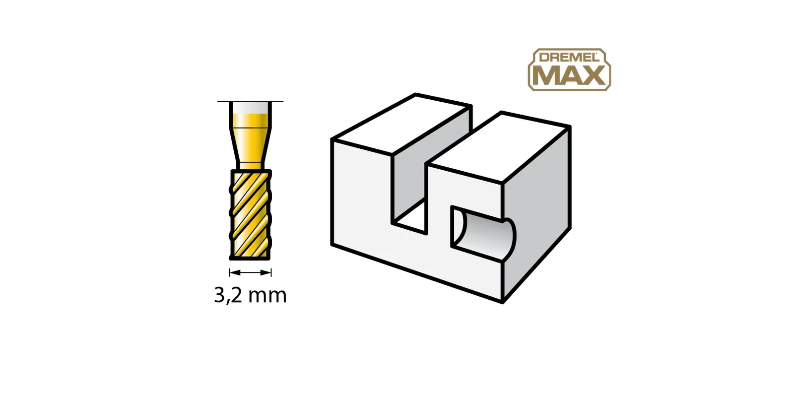 Dremel Max Hochgeschwindigkeits-Fräsmesser zylindrisch Ø 3,2 mm 194DM 2 Stück Dremel Max Hochgeschwindigkeits-Fräsmesser zylindrisch Ø 3,2 mm 194DM 2 Stück
