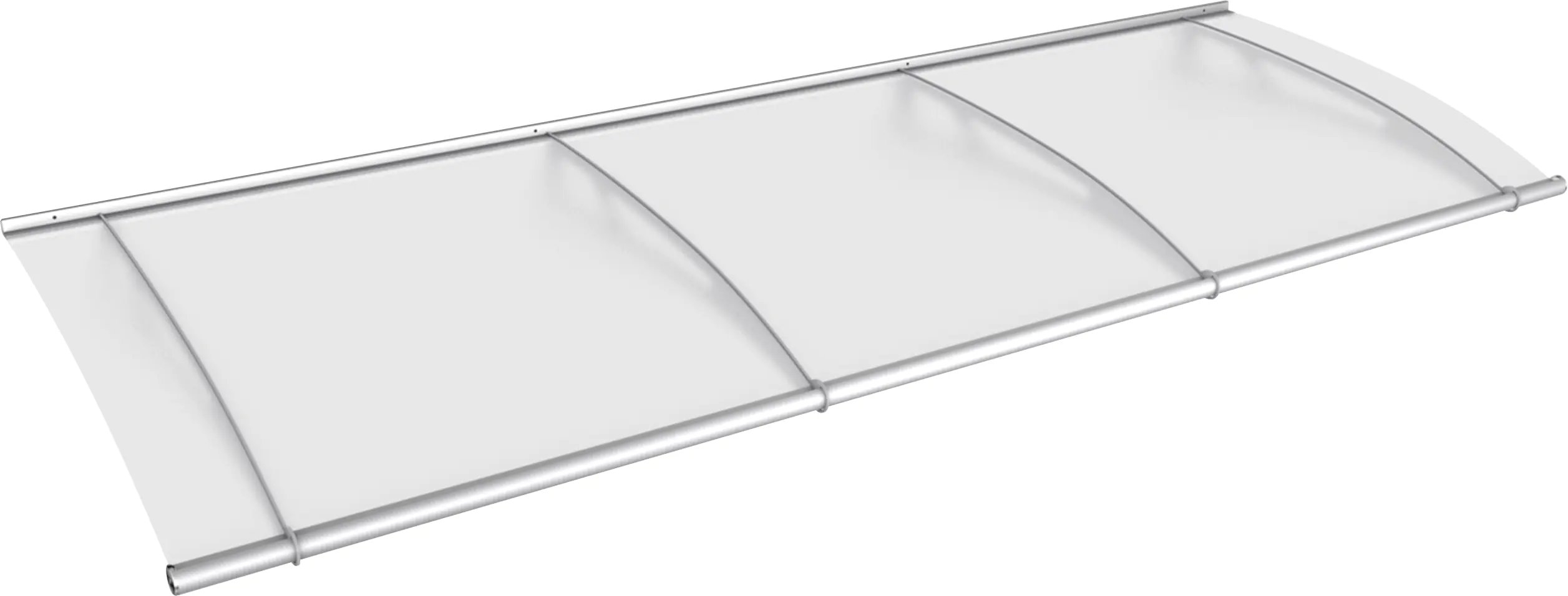 Gutta Vordach PT- L 2700 Edelstahl, Acrylglas satiniert weiß