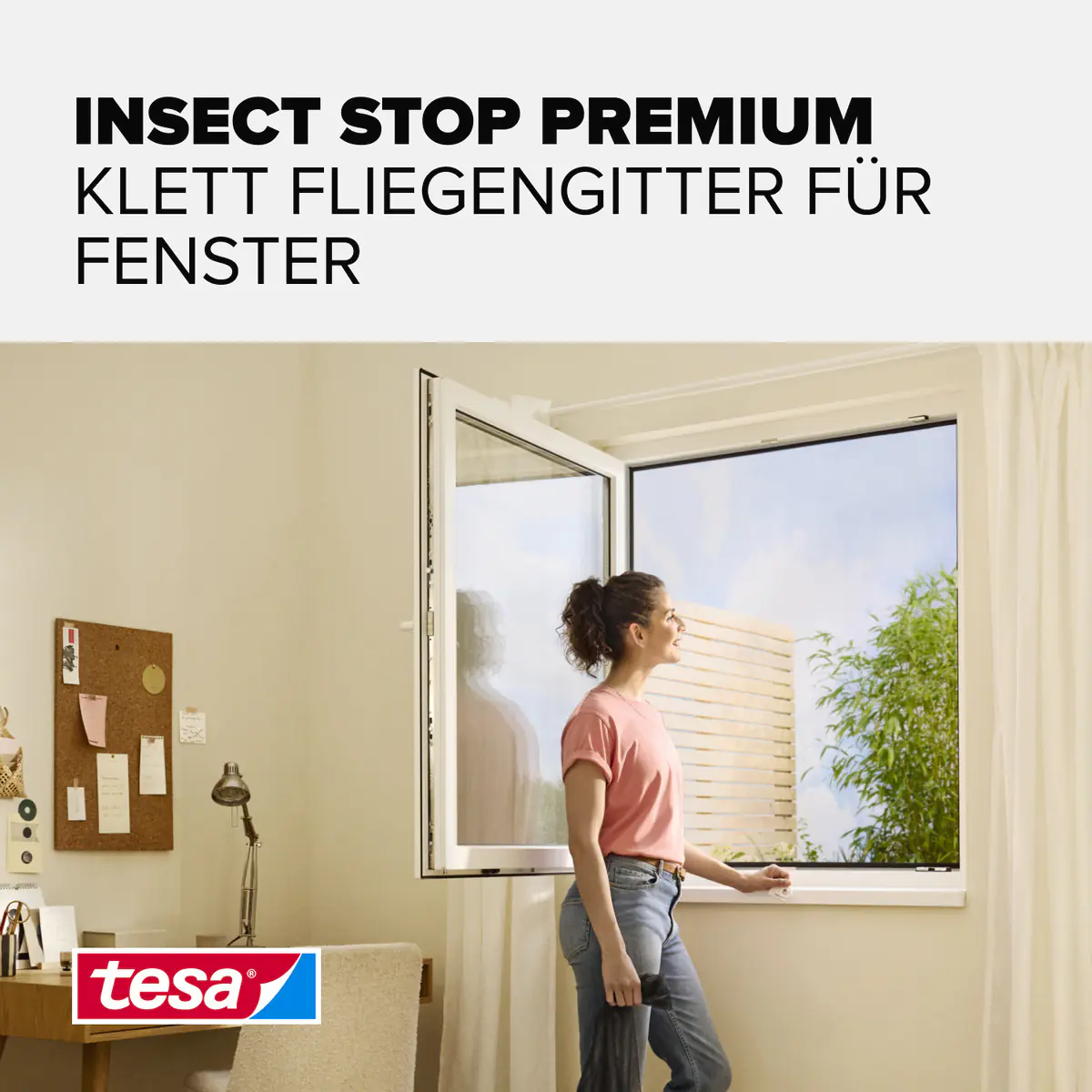 tesa Insektenschutz-Fenster COMFORT 100 x 100 cm weiß 