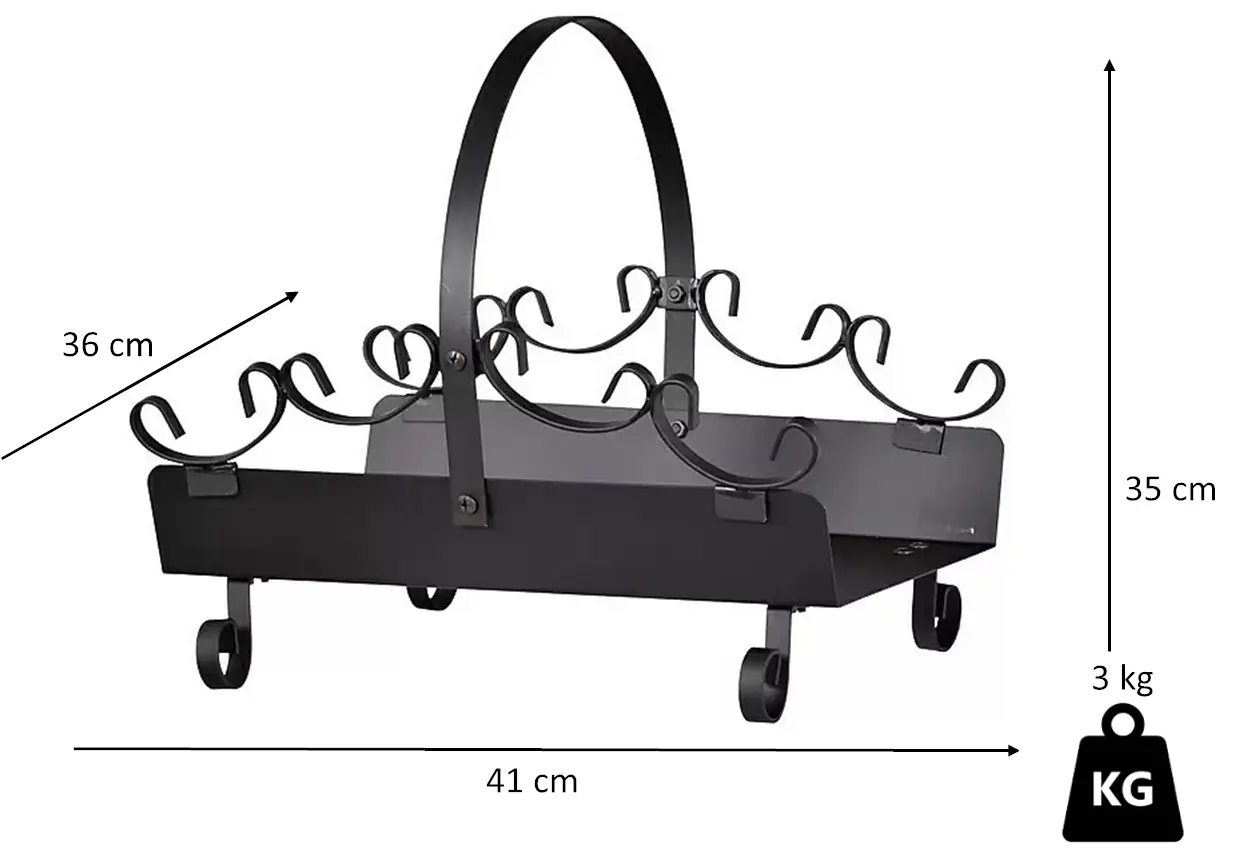 FireFix Holztrage aus Schmiedeeisen 817 schwarz