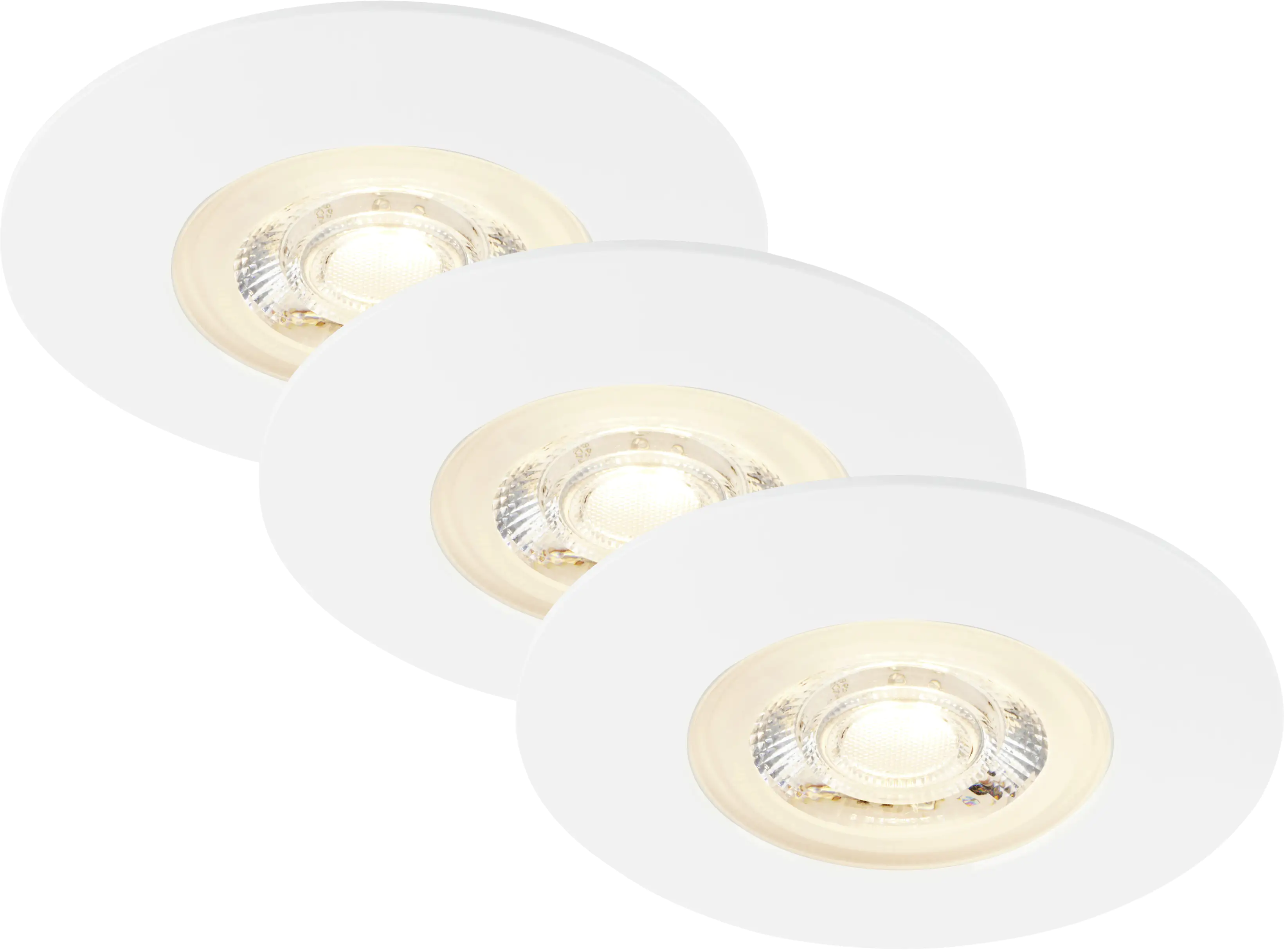 Di-Ka LED Einbauleuchte Kulana 3er Set weiß-matt Ø 9 cm 4,9W, warmweiß