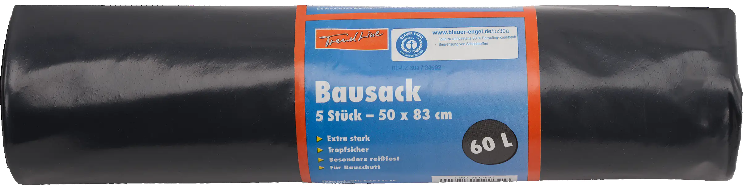 Trendline Bausack 60 L, 150 mµ, schwarz, 5 Stück Trendline Bausack 60 L, 150 mµ, schwarz, 5 Stück