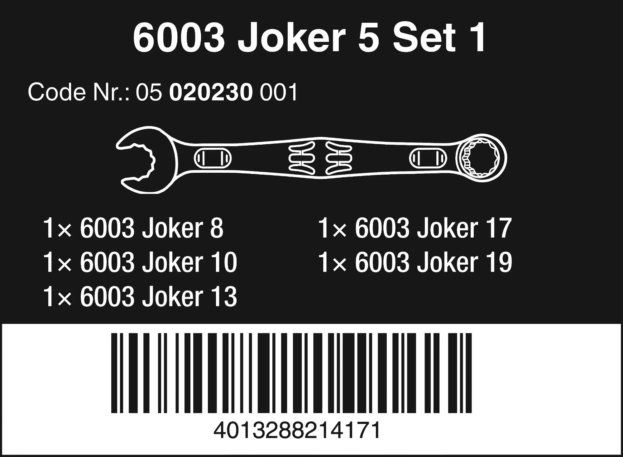 Wera Ringmaulschlüssel-Satz 6003 Joker 5 Set 1 5-teilig