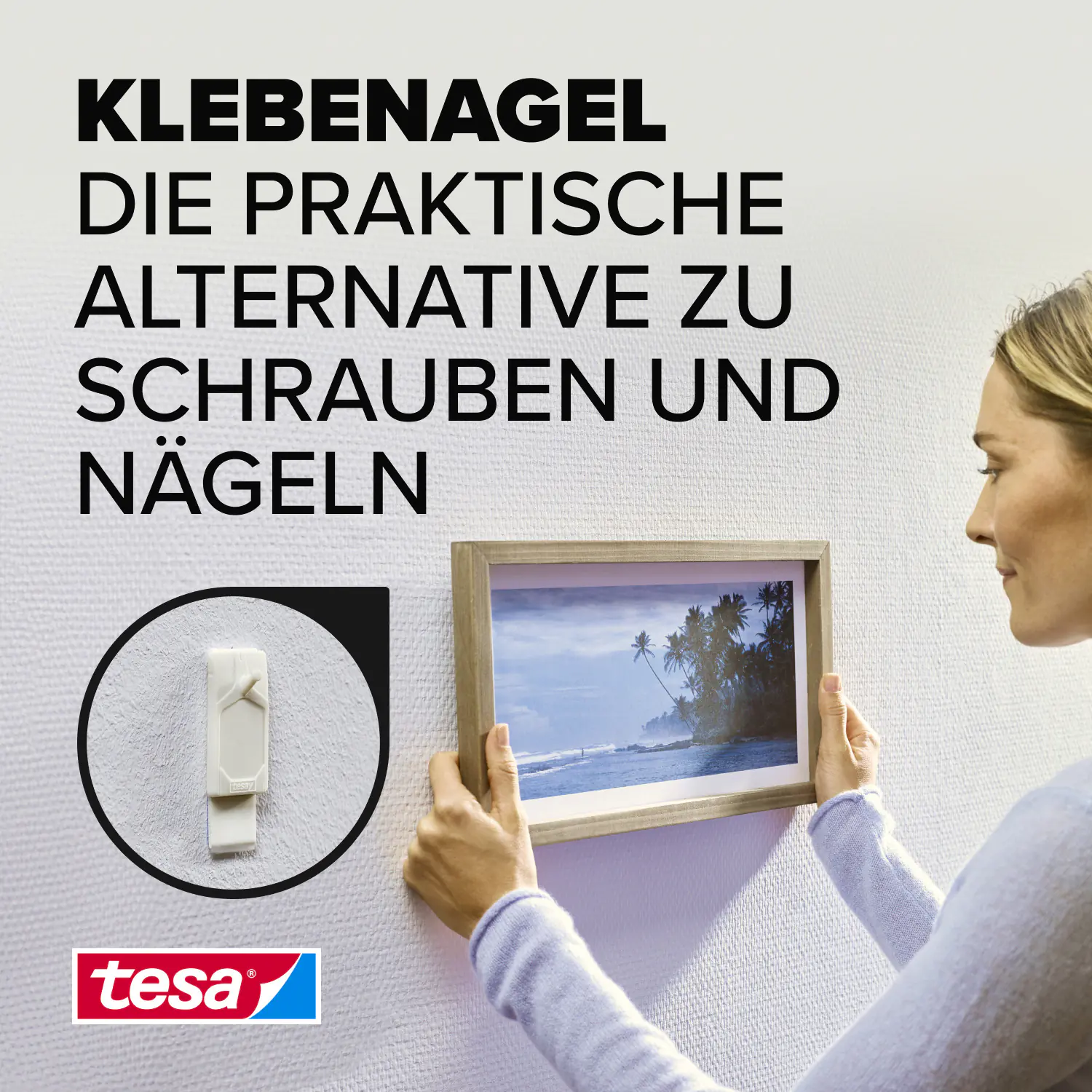 tesa Klebenagel Traglast 500 g, 2 Stück