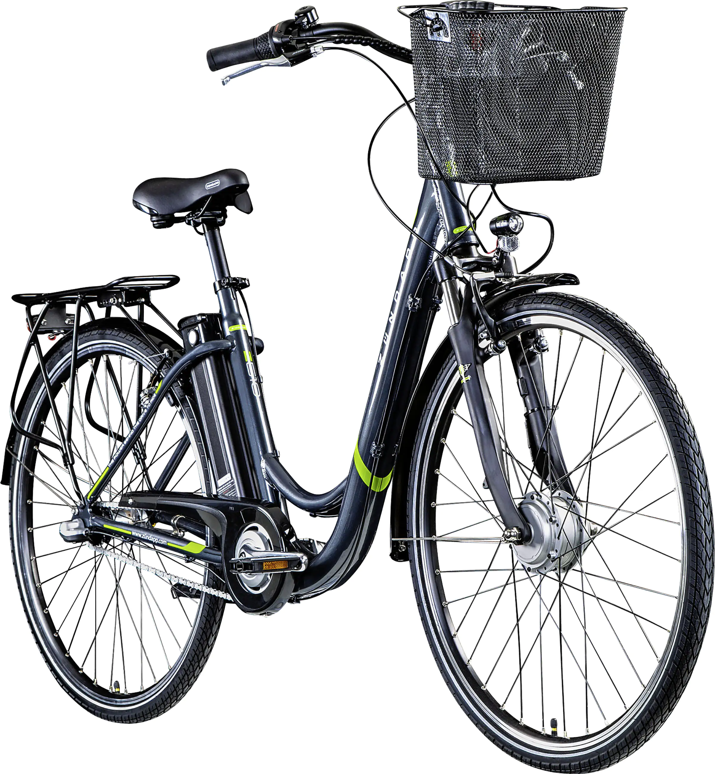Zündapp E-Bike City Z510 700c 28 Zoll 3-Gang 374 Wh grau grün