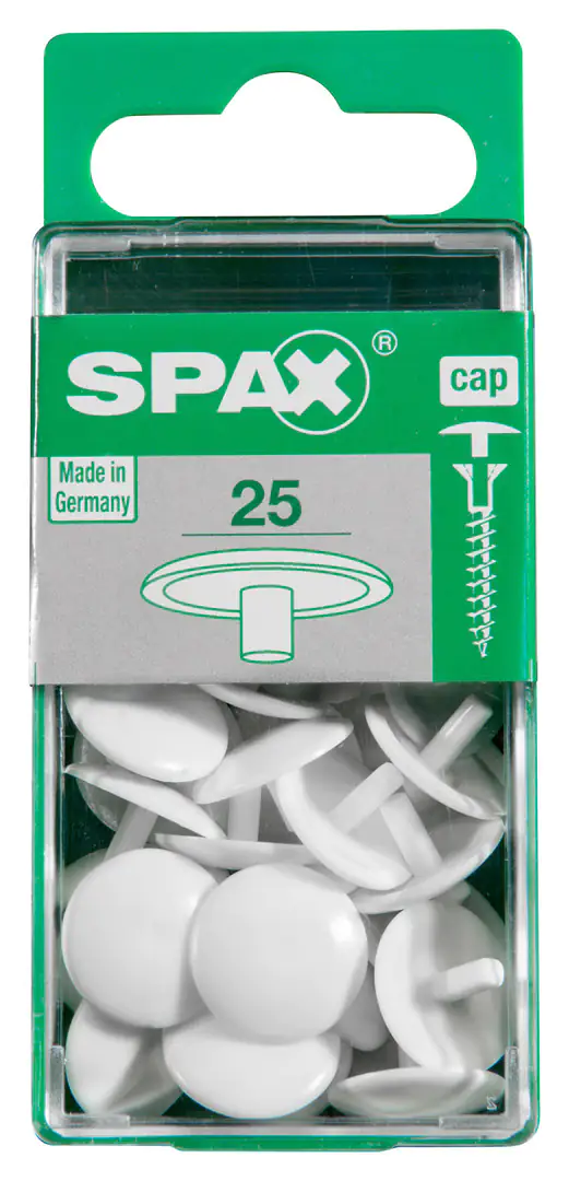 Spax Abdeckkappen weiß zum stecken (stift) - 25 Stk.