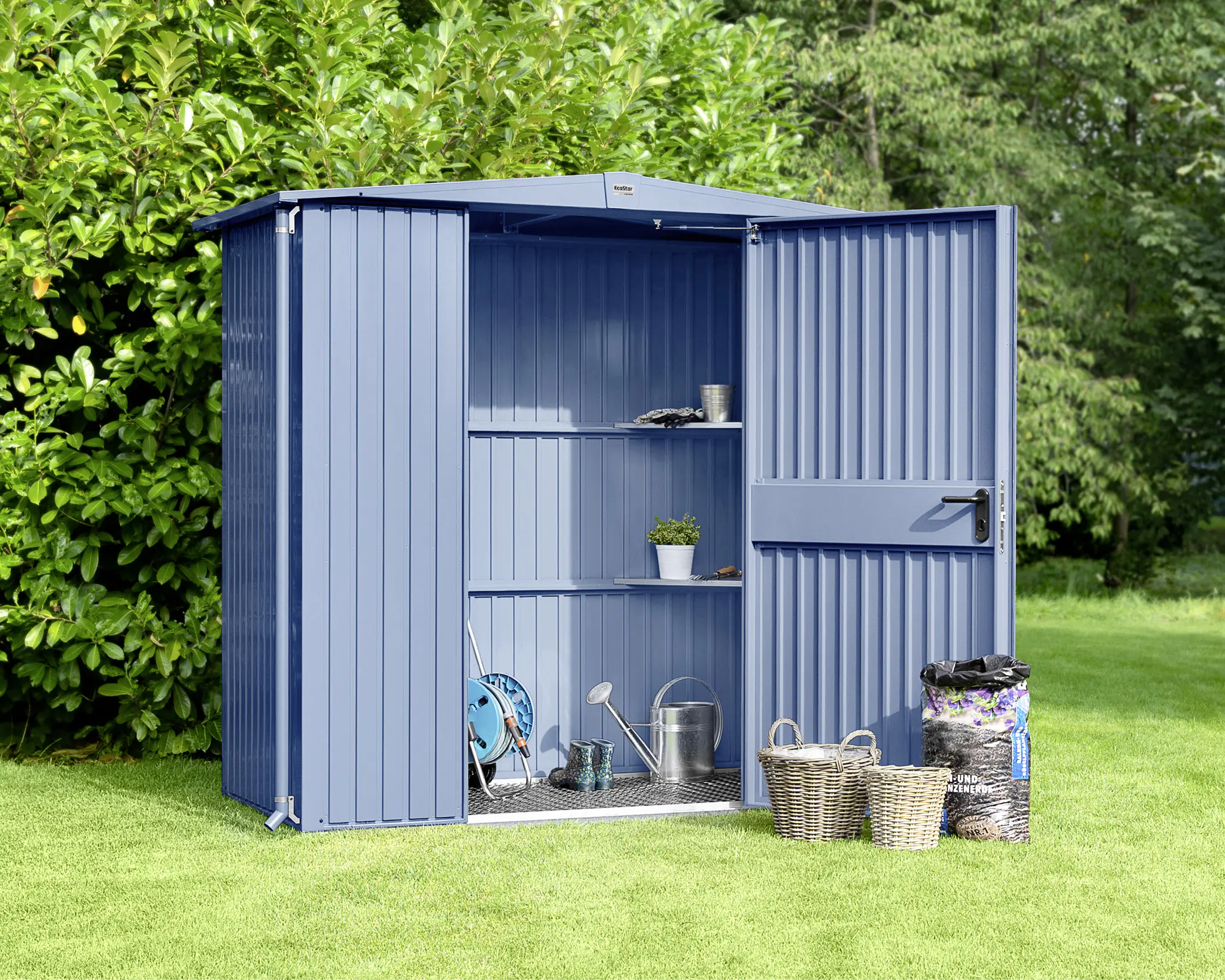 EcoStar Gerätehaus Trend-P Typ 3 312,7 x 283,4 x 232,3 cm taubenblau
