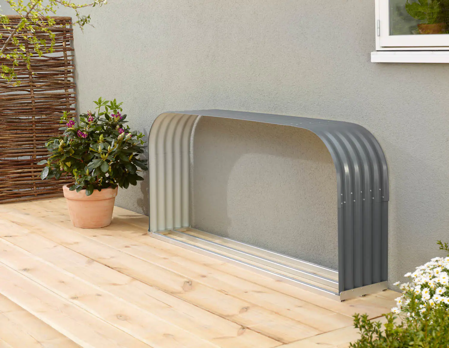 4005717206505 Vitavia Kaminholzregal Lignum 210 x 40 x 100 cm granit Querformat