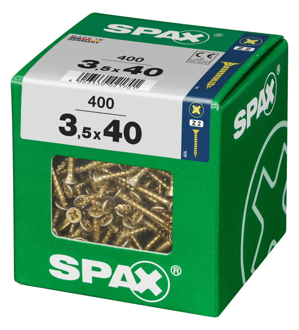 Spax Universalschrauben 3.5 x 40 mm PZ 2 - 400 Stk.