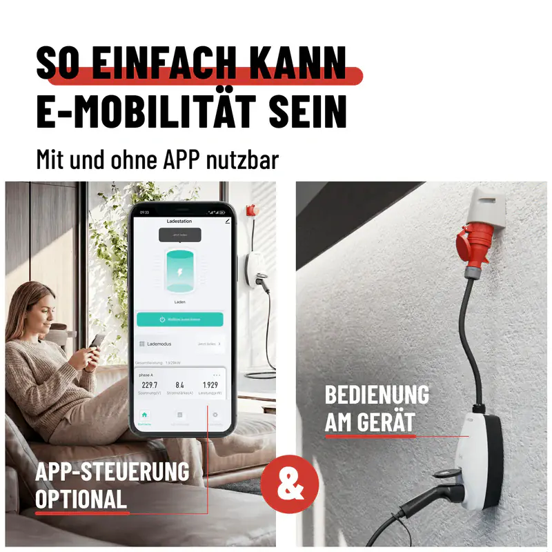 Absina Wallbox 11 kW weiß Plug & Play appfähig weiß
