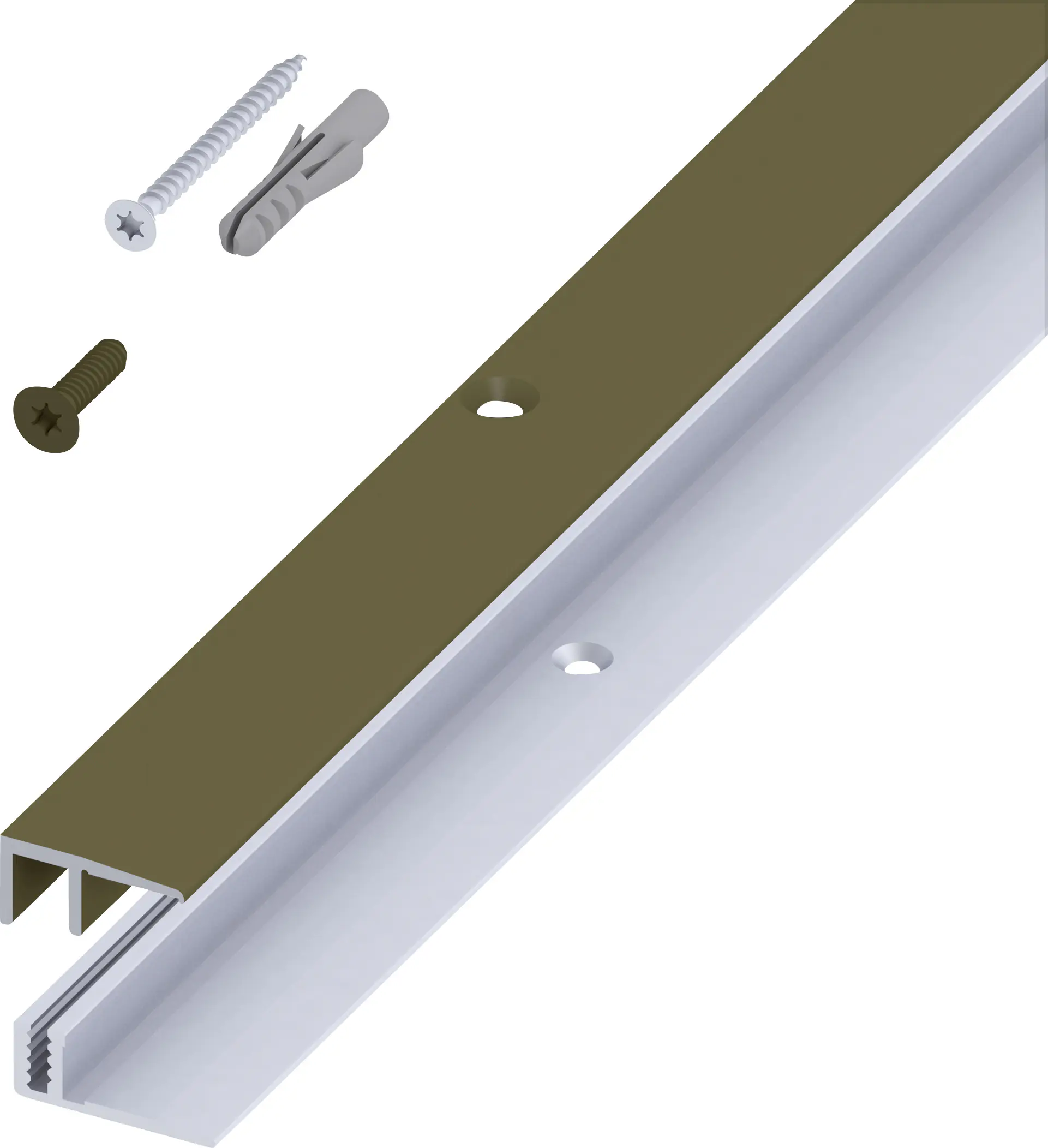 alfer Abschluss- + Träger- 1 m, 21 x 10.5 x 7 - 15 mm Alu eloxiert bronze