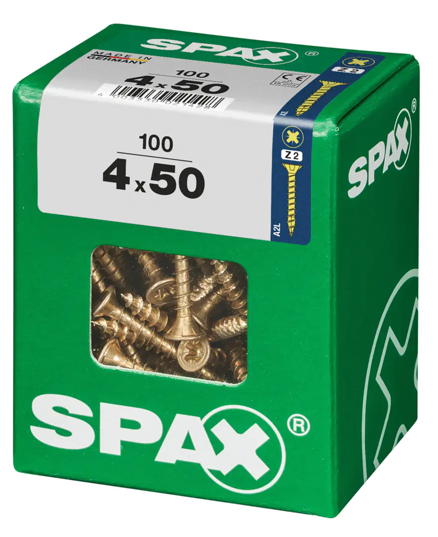 Spax Universalschrauben 4.0 x 50 mm PZ 2 - 100 Stk.