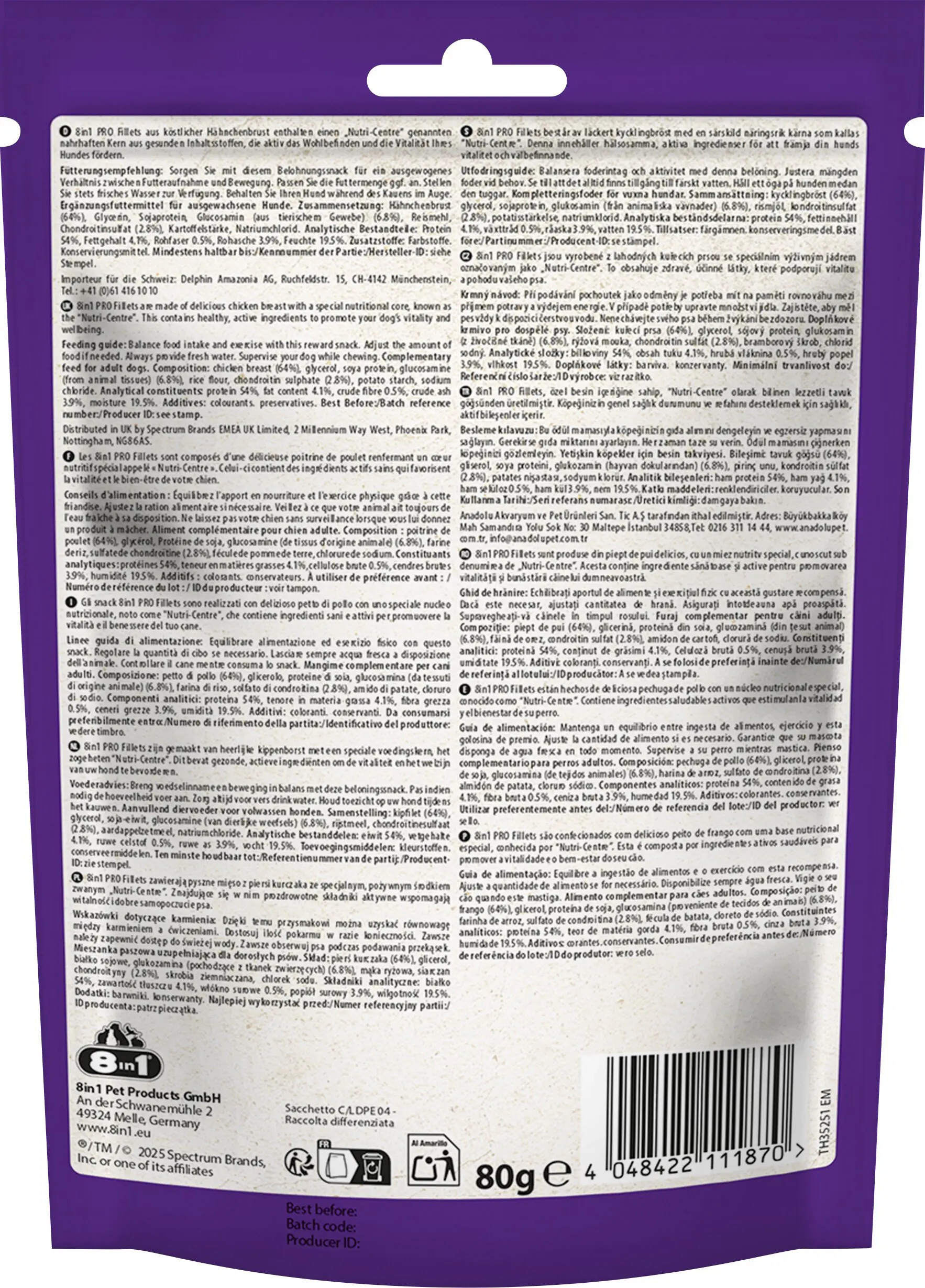 8in1 Hundesnack Fillets Pro Active S