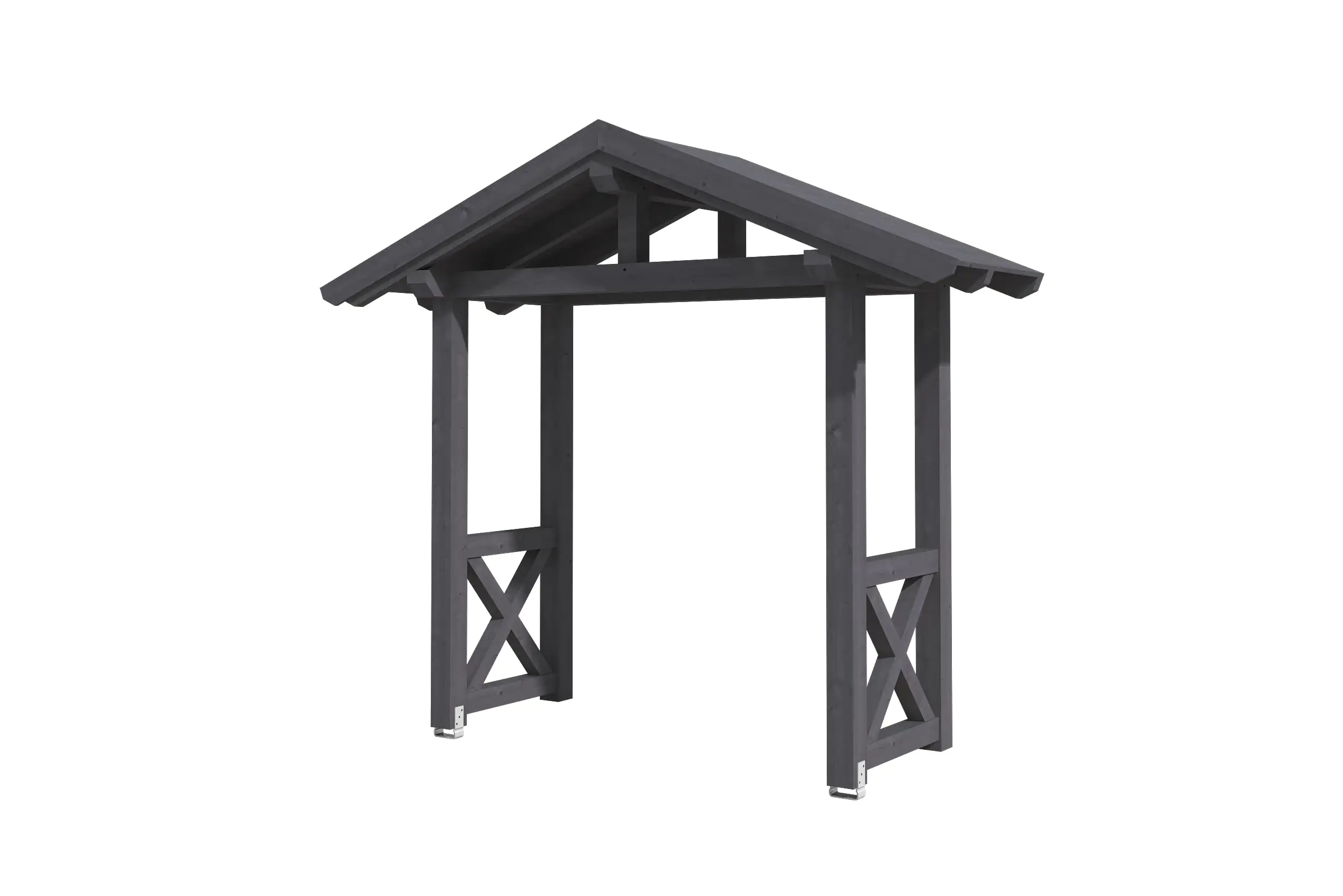 SKAN HOLZ Vordach Stralsund Typ 4 289 x 116 cm, lasiert in Schiefergrau