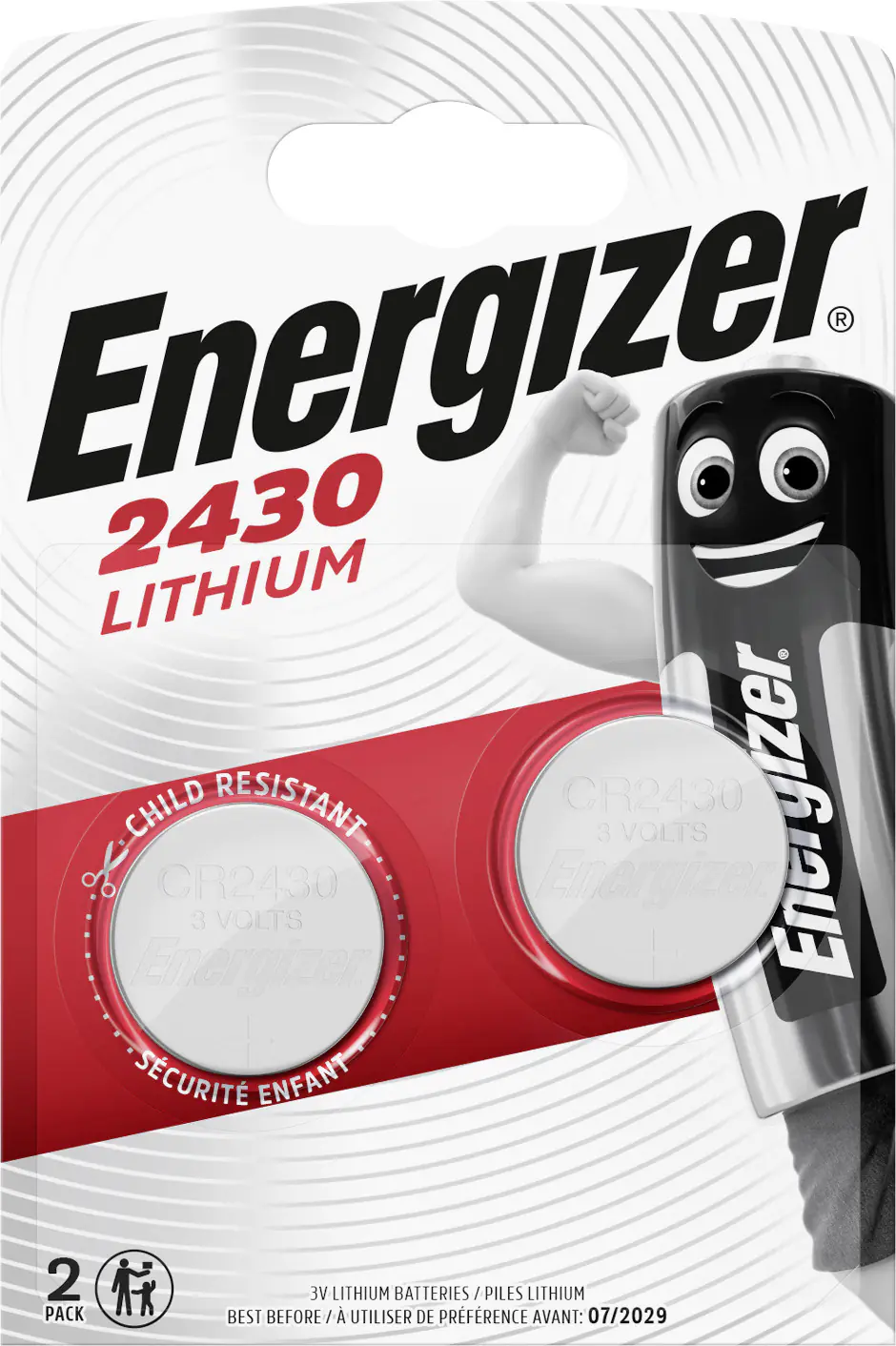 Energizer Knopfzelle CR 2430 Lithium, 3 V, 2er Pack Energizer Knopfzelle CR 2430 Lithium, 3 V, 2er Pack