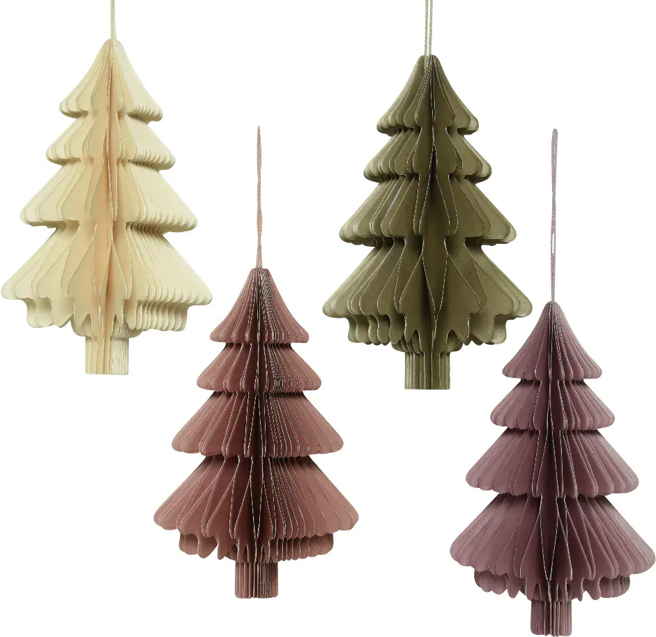 Kaemingk Weihnachtshänger Baum aus Papier 15 cm Kaemingk Weihnachtshänger Baum aus Papier 15 cm