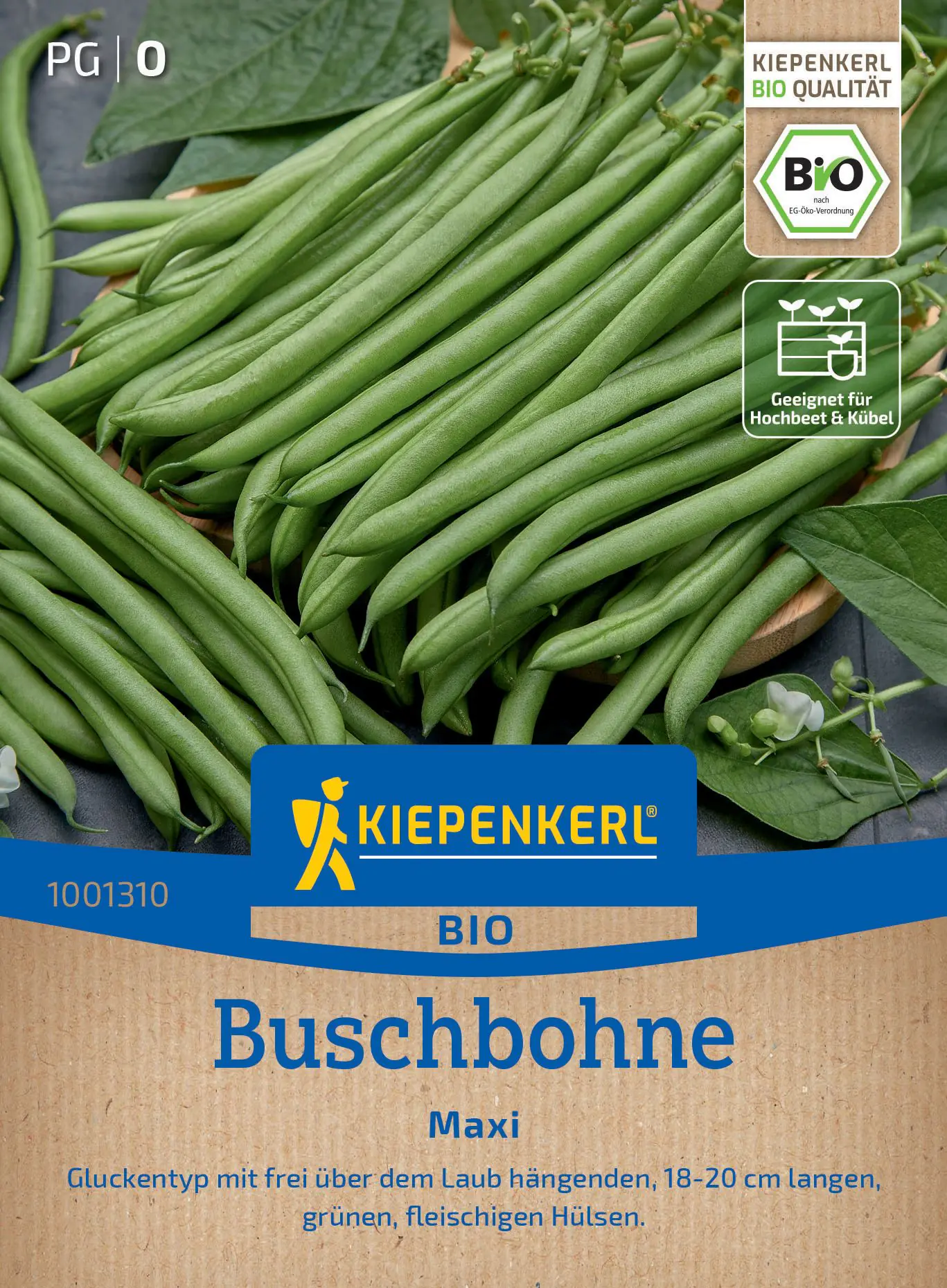 Kiepenkerl Saatgut BIO Buschbohnen Maxi für ca. 5 - 7 m²