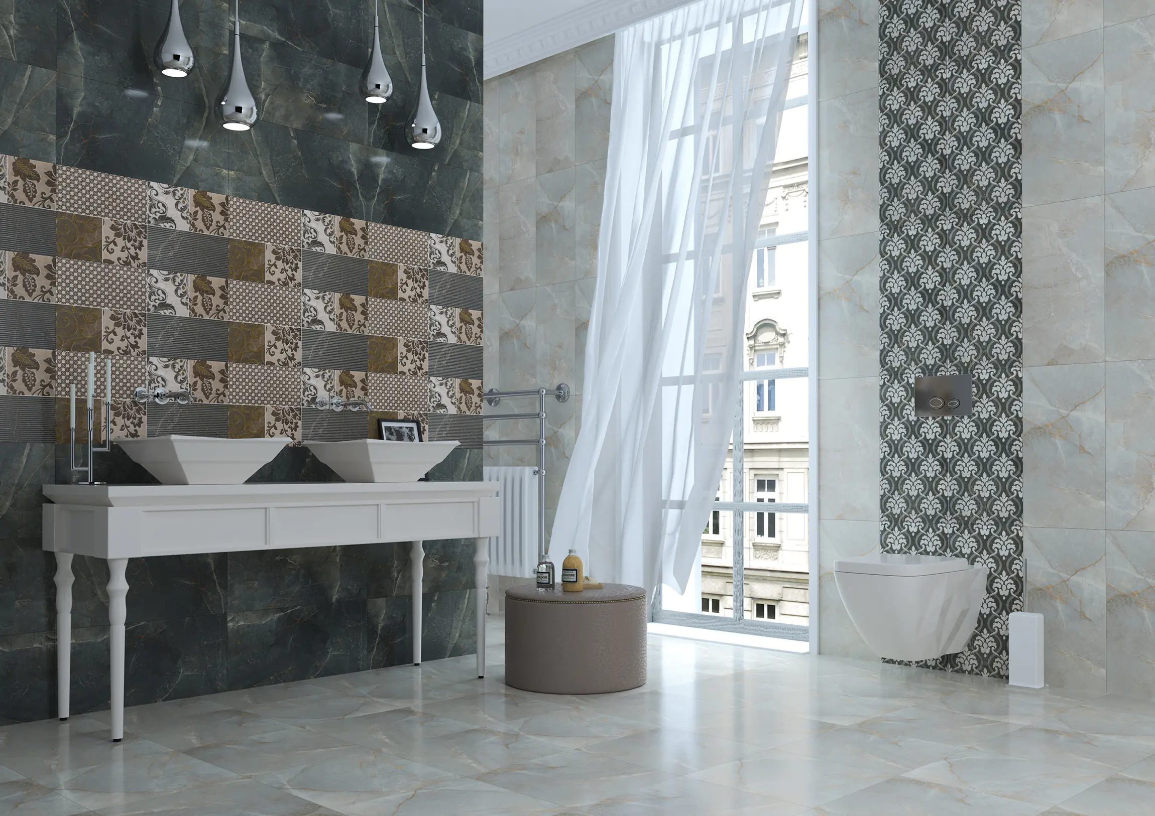 Bodenfliese Feinsteinzeug Arch 30 x 60 cm light grey