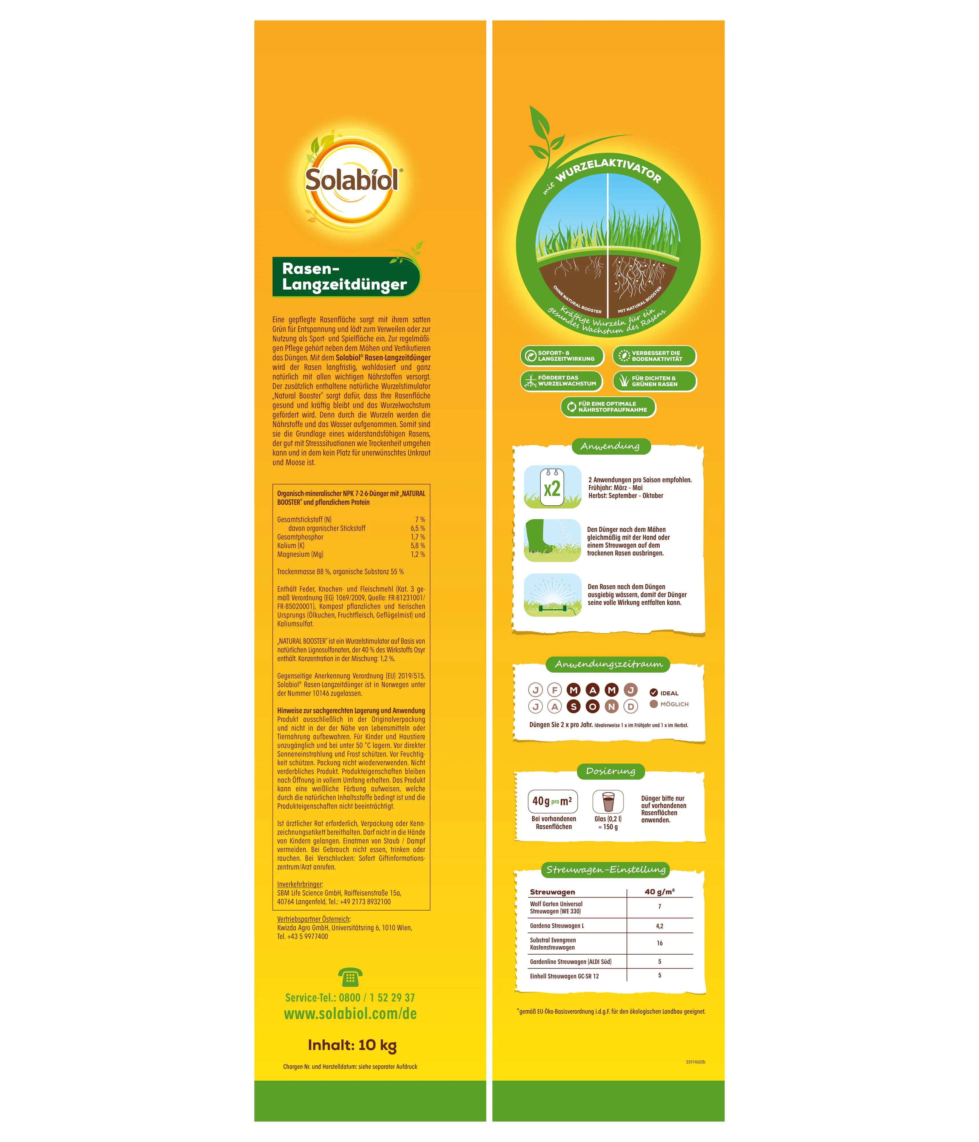 Solabiol Rasen-Langzeitdünger 10 kg