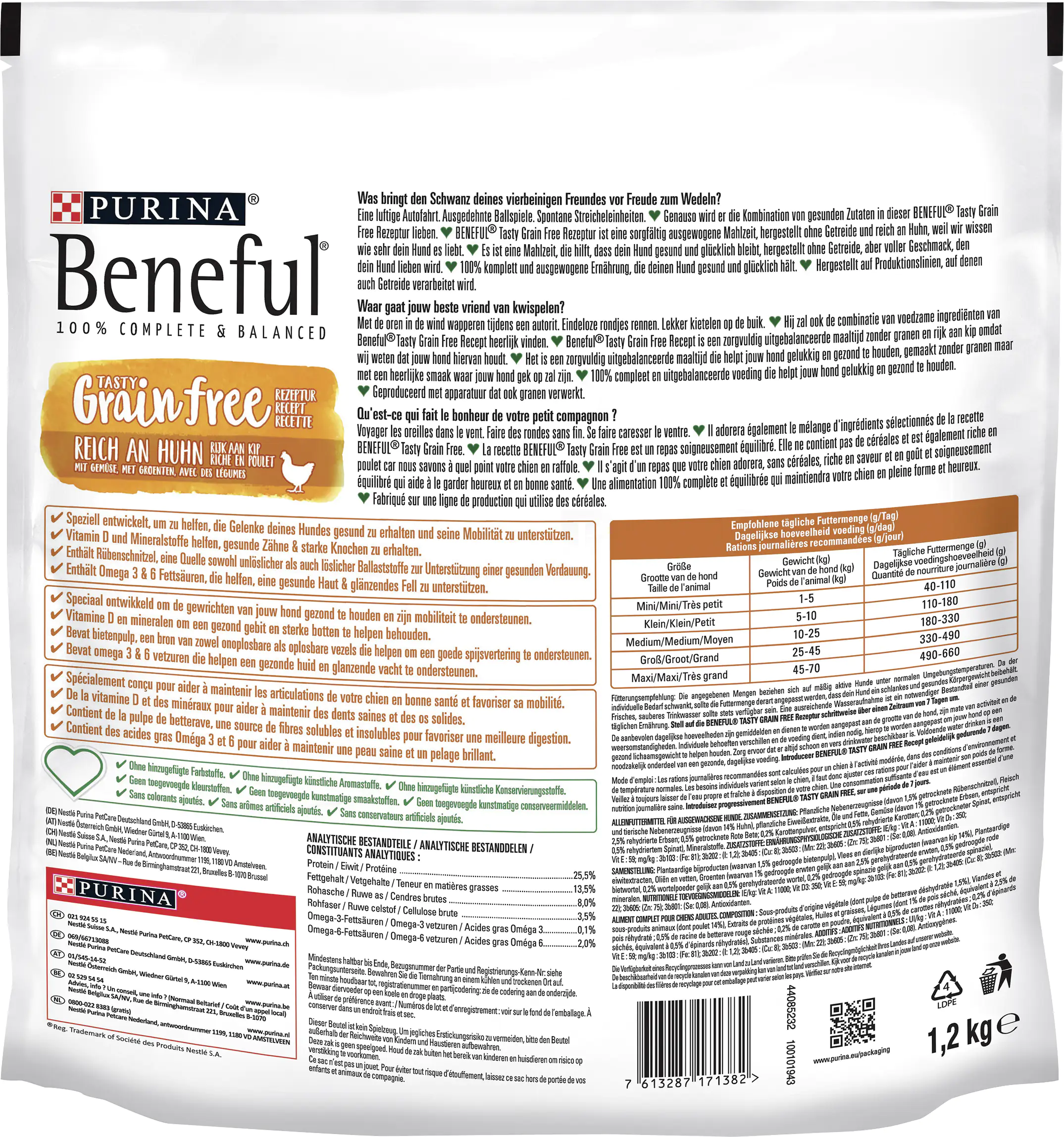Beneful Hundetrockenfutter TASTY GRAIN FREE Rezeptur 1,2 kg