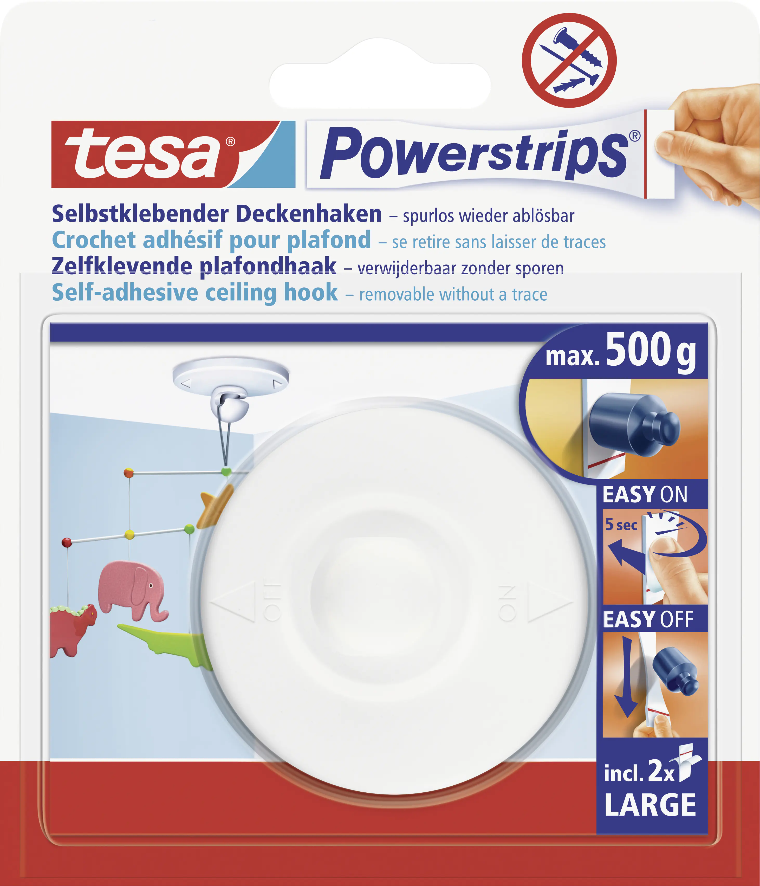 tesa Powerstrips Deckenhaken weiß