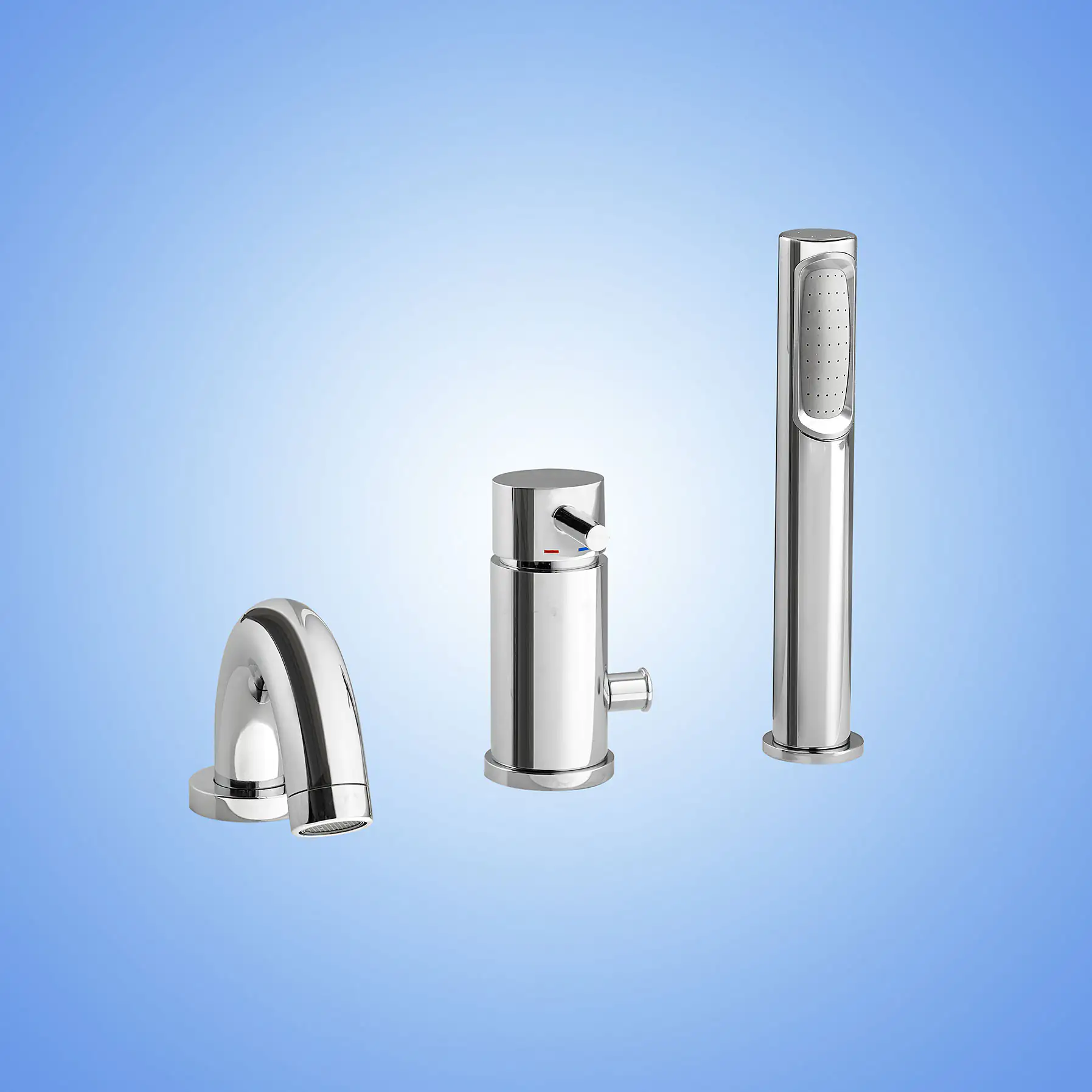 Ottofond Badewanne Pino links mit 3-Loch-Wannenrandarmatur S3000