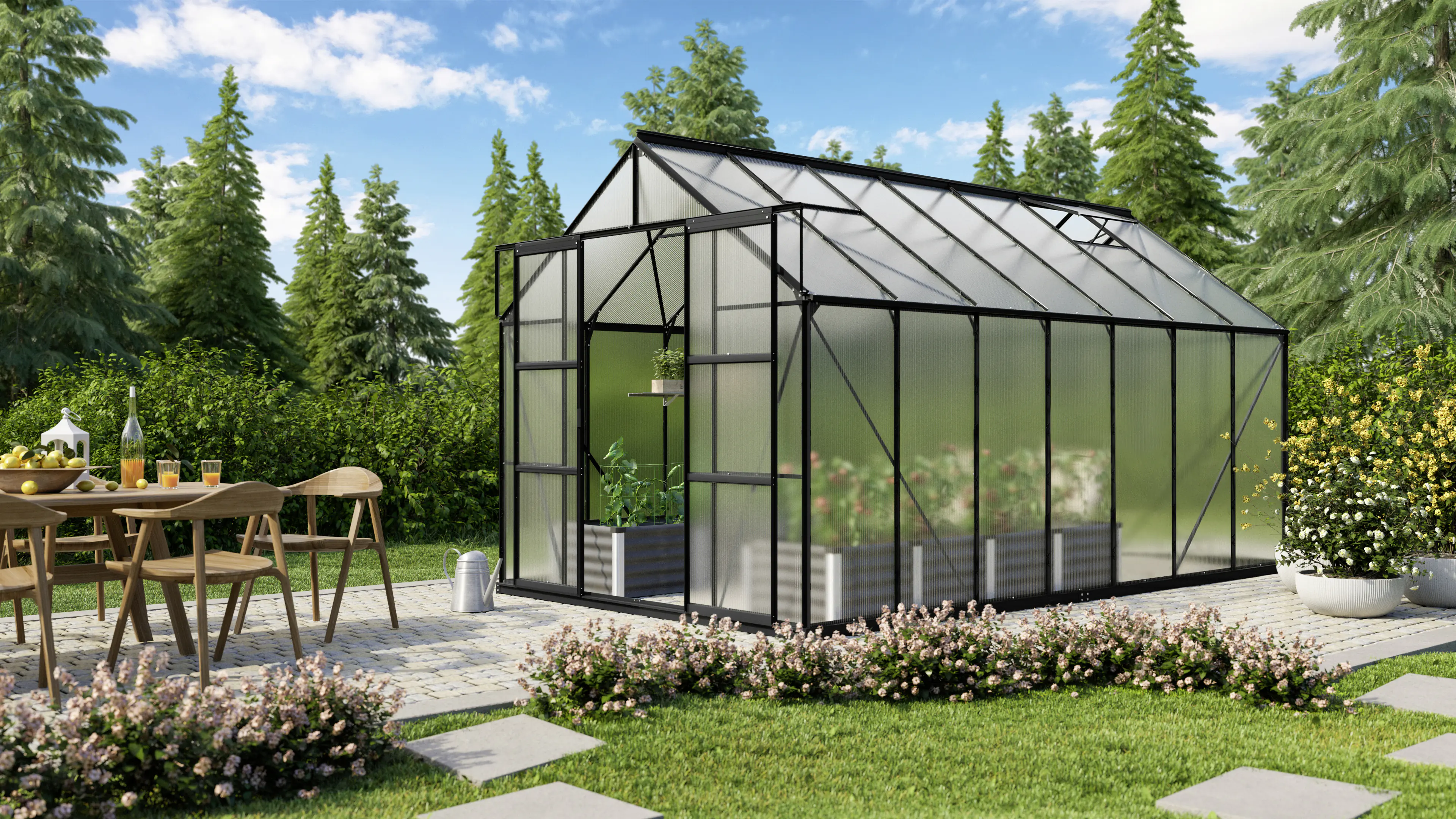 Vitavia Gewächshaus Uranus 11500 254 x 441 cm 6 mm Hohlkammerplatten