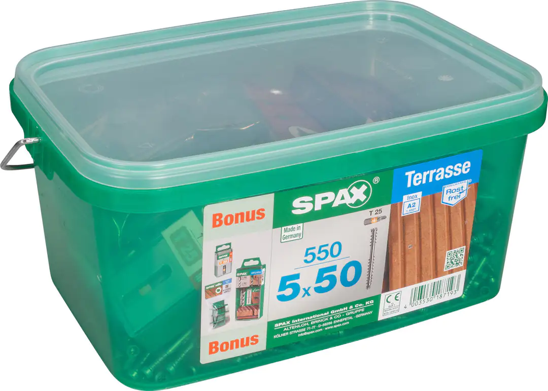 Spax Terrassenschrauben 5.0 x 50 mm TX 25 - 550 Stk.