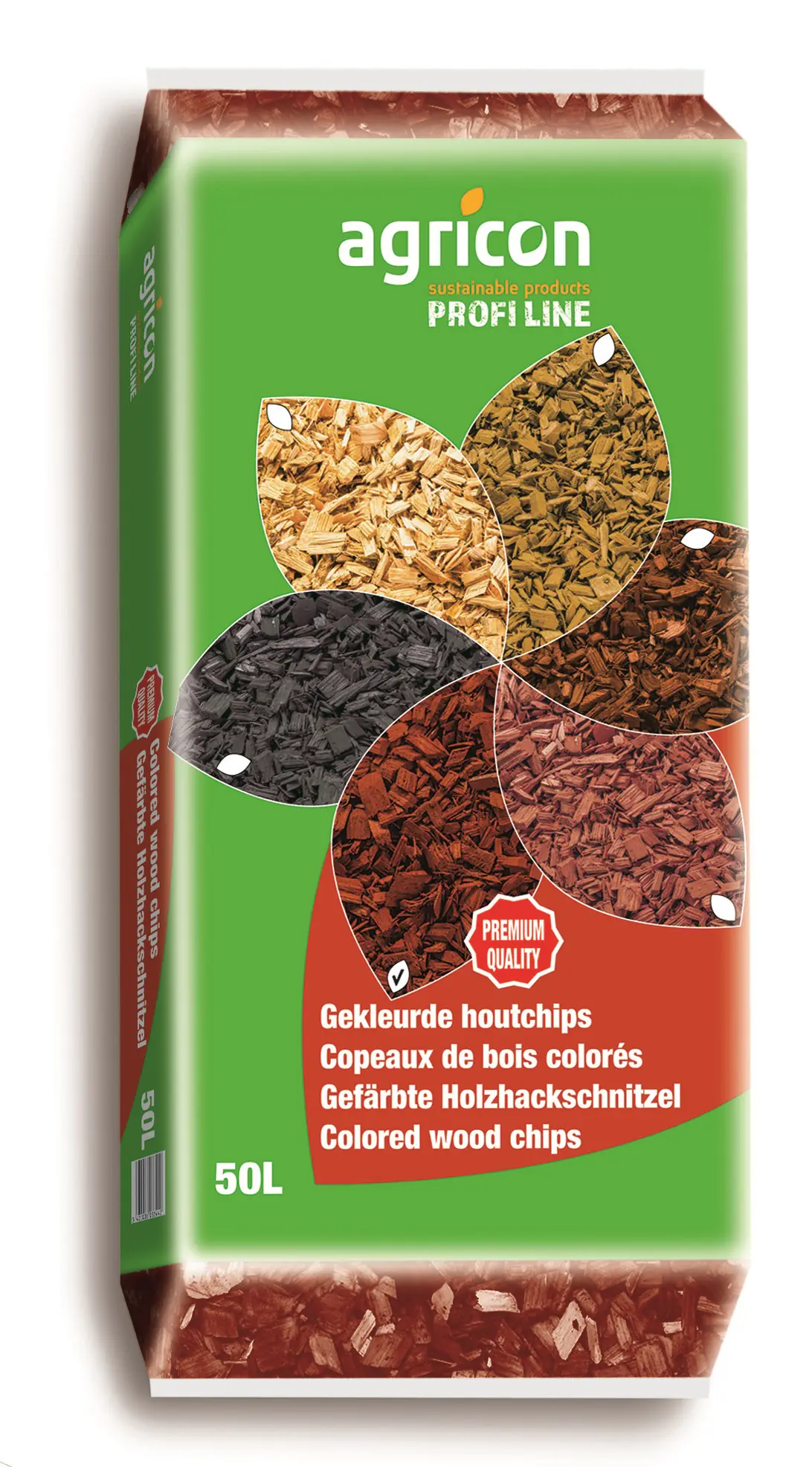 Agricon Hackschnitzel Garten rot 50 L