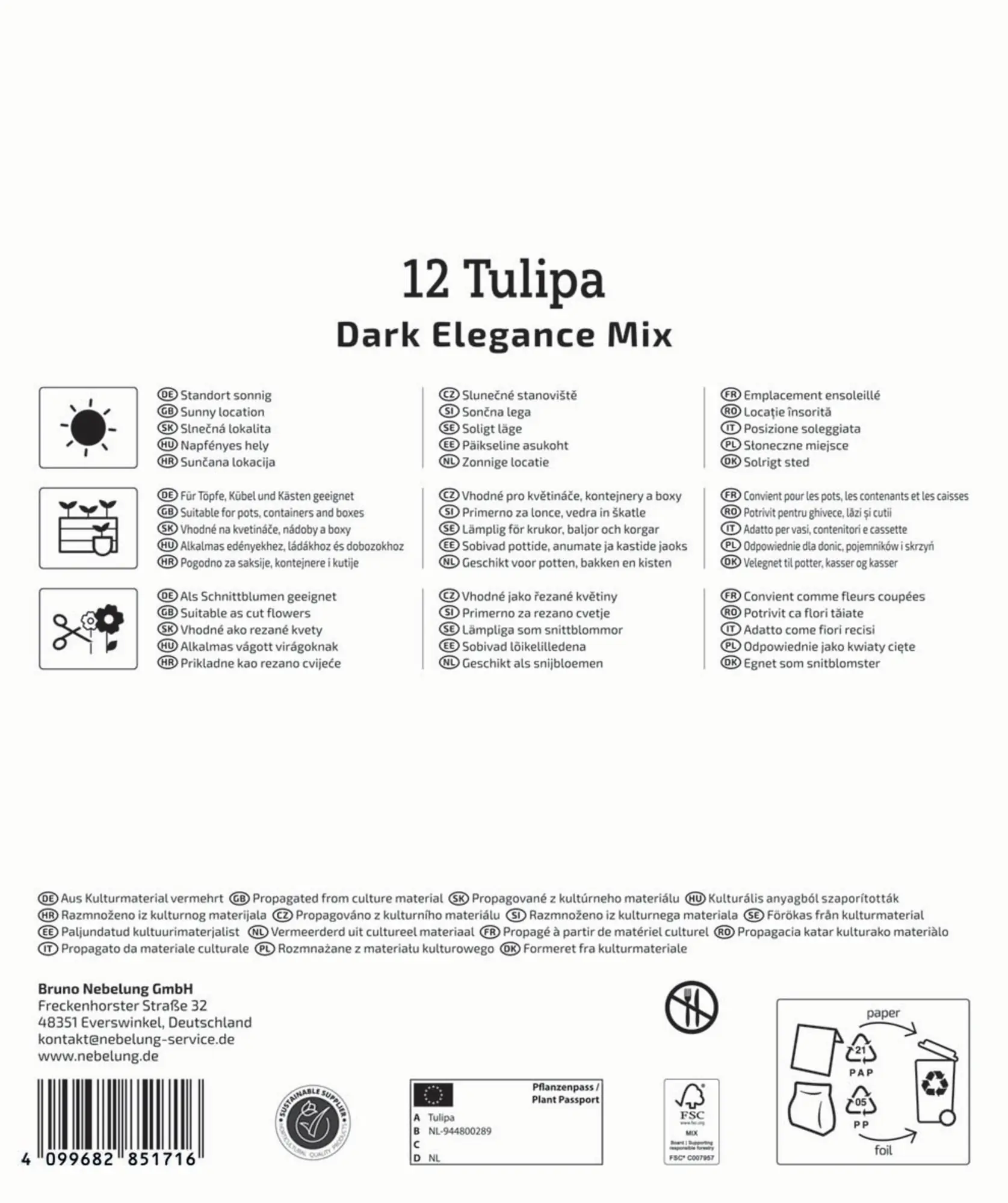Kiepenkerl Herbstblumenzwiebel Artenmischung Dark Elegance Mix 12 Stück