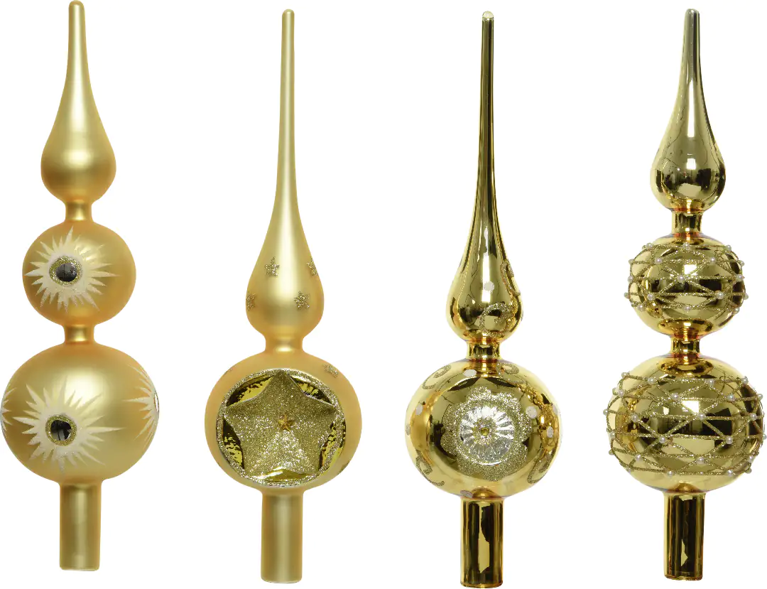 Kaemingk Weihnachtsbaumspitze Glas hellgold 31 cm