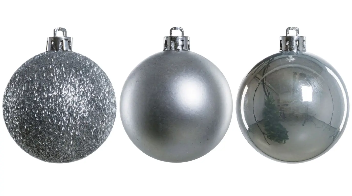 TrendLine Weihnachtskugeln bruchfest, langlebig Ø 6, 8 10 cm silber 26 Stück