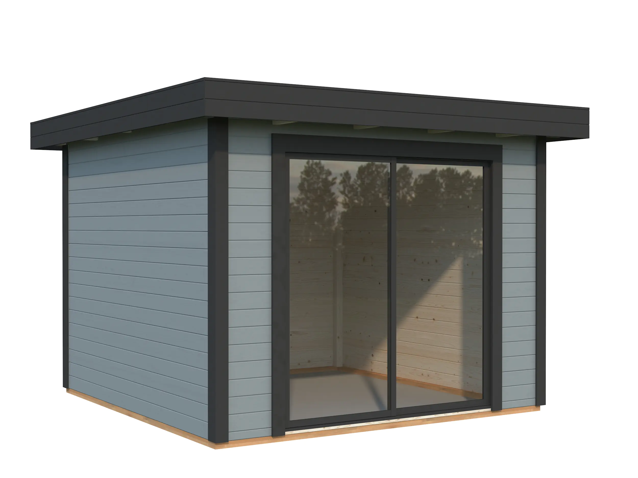 Palmako Gartenhaus Lydia 285 x 291 cm mit Glasschiebetüren grau lackiert Palmako Gartenhaus Lydia 285 x 291 cm mit Glasschiebetüren grau lackiert