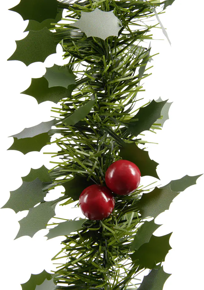 Kaemingk Lamettagirlande Ilex grün mit Beeren Kaemingk Lamettagirlande Ilex grün mit Beeren