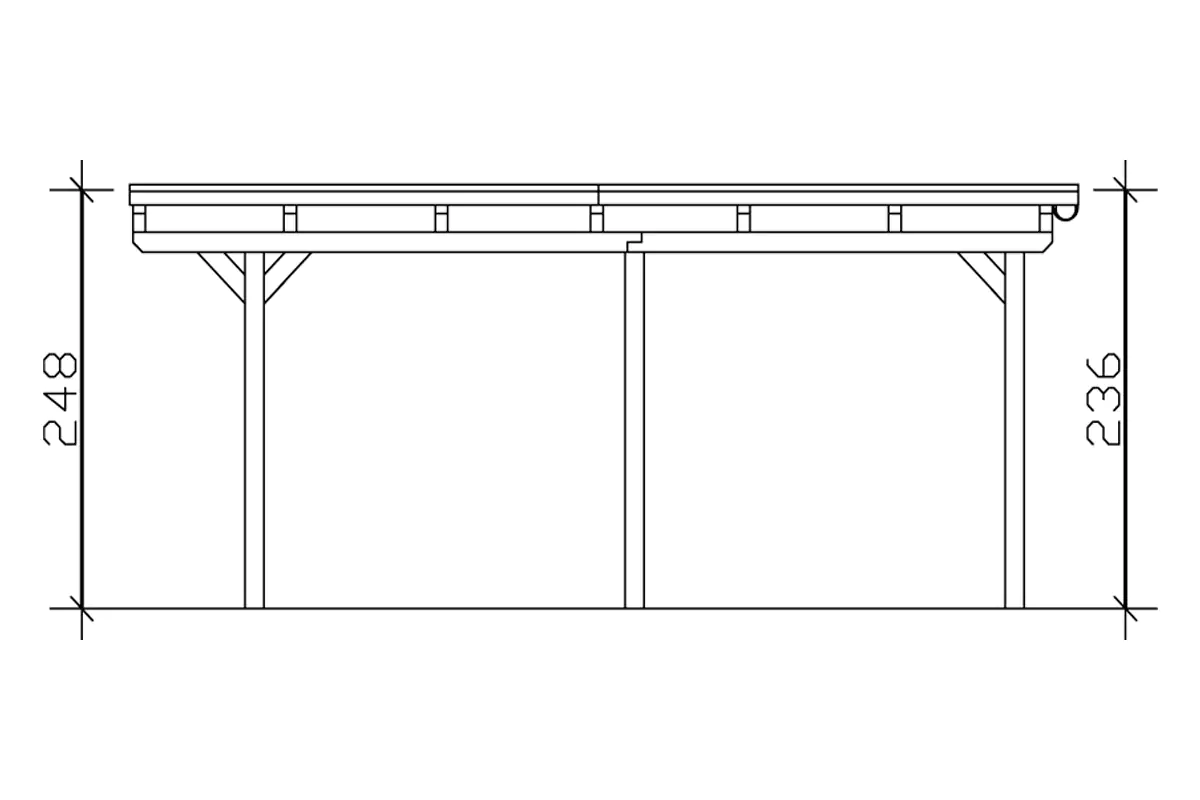 4018211022496_2111624 SKAN HOLZ Carport Emsland 613 x 604 cm mit Aluminiumdach, lasiert in Eiche hell