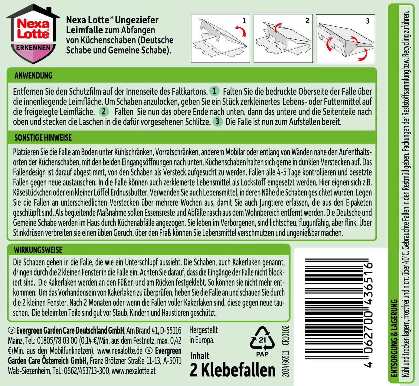 Nexa Lotte Ungeziefer-Leimfalle 2 Stück