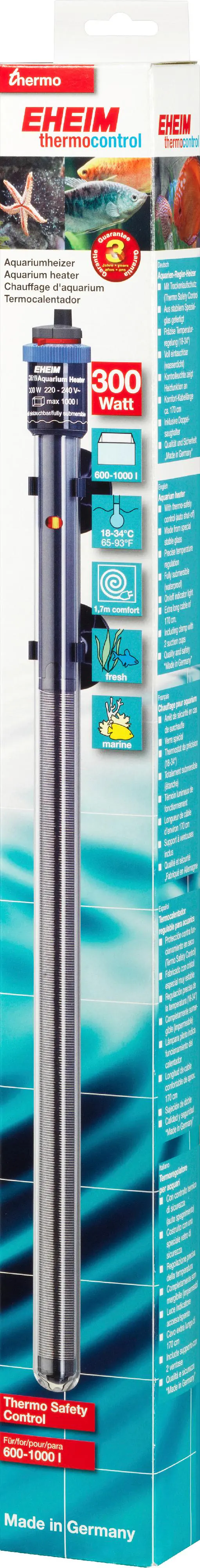 Eheim thermocontrol 300 Aquarienheizer Temperatur-Einstellung 18 bis 34 °C