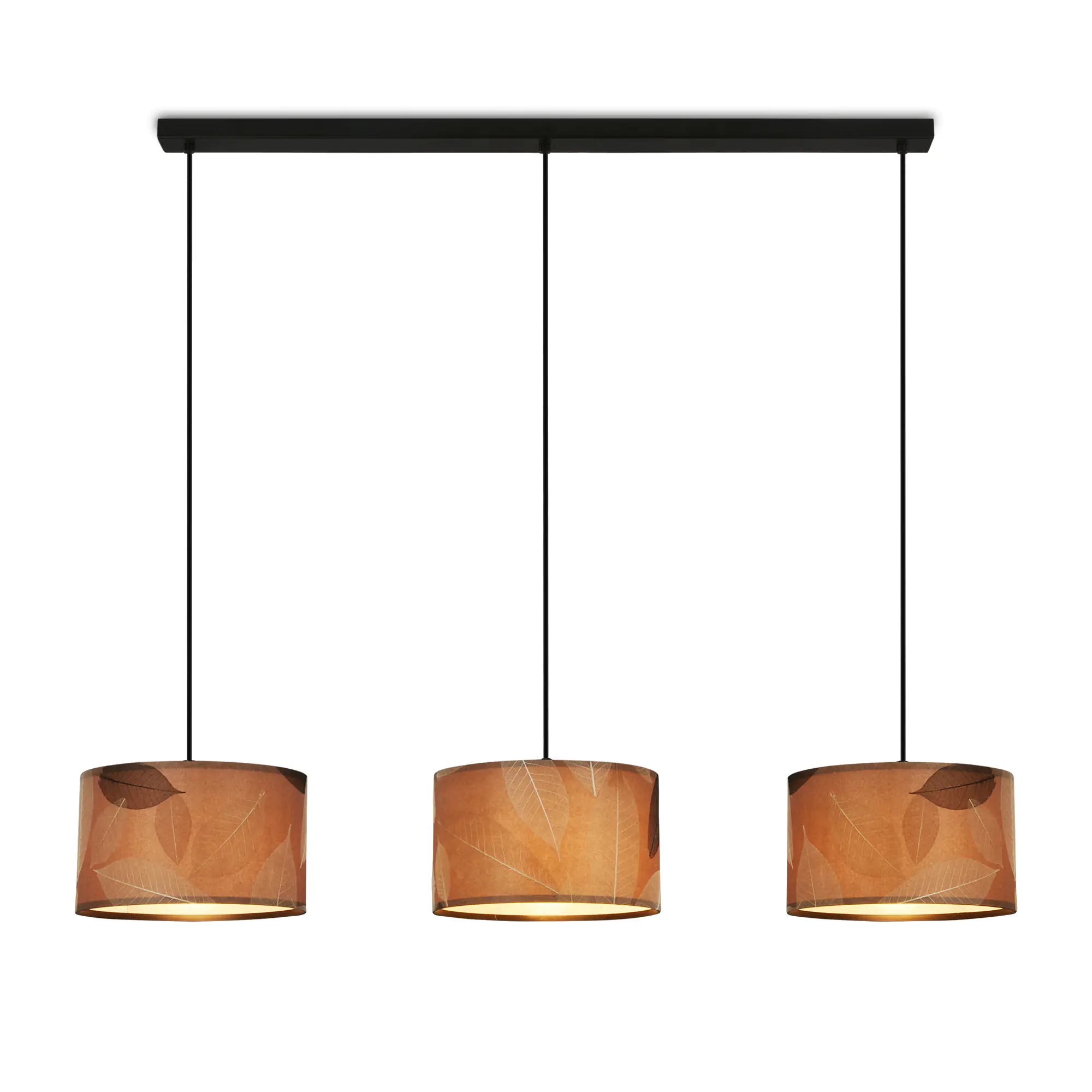 Briloner LED-Pendelleuchte Mata Kaffeefarbe mit Blätteroptik Briloner LED-Pendelleuchte Mata Kaffeefarbe mit Blätteroptik