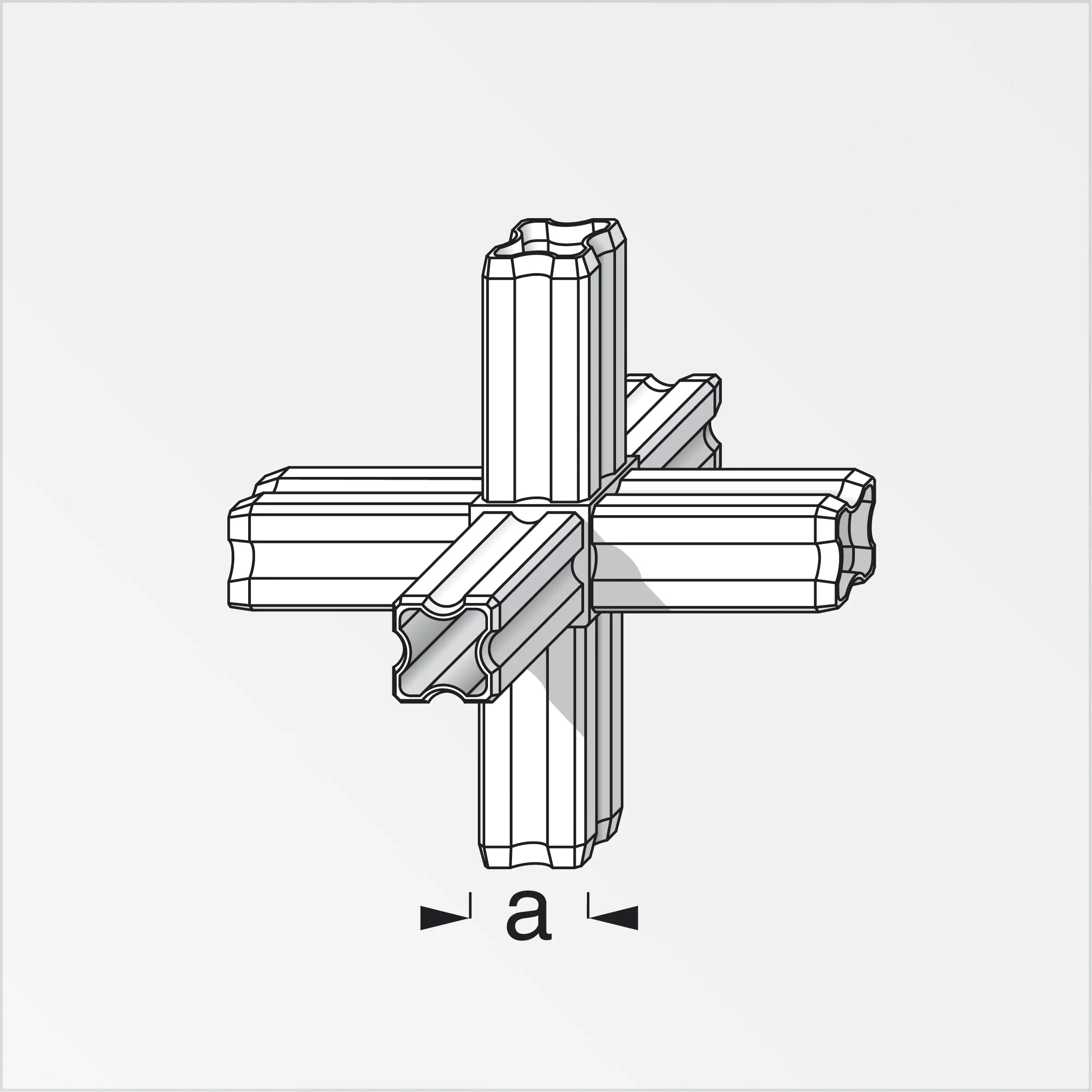 alfer Knoten-Verbinder 90º, 6 Zapfen 23.5 mm 23.5 mm Kunststoff glatt weiss